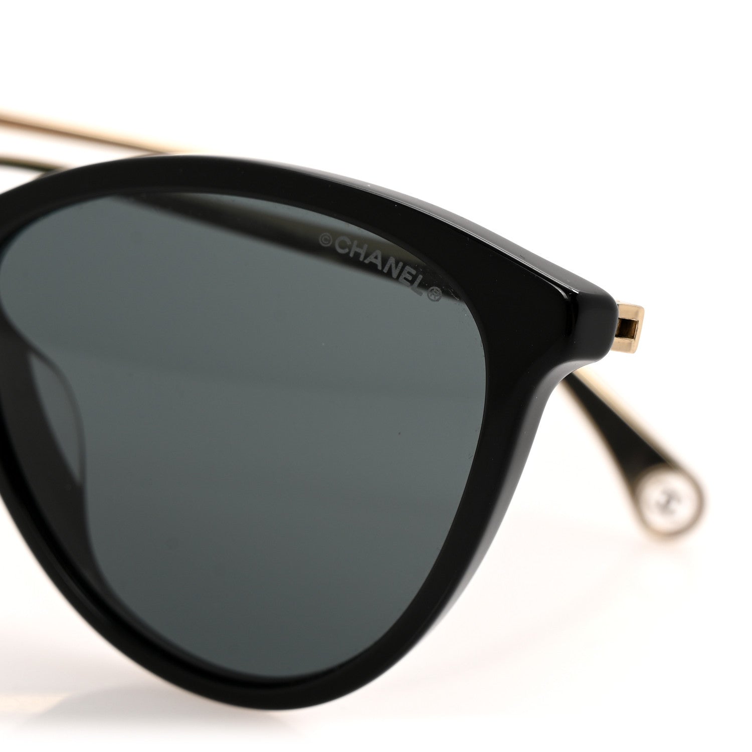 Acetate Metal Butterfly Sunglasses 5459-A Black Gold