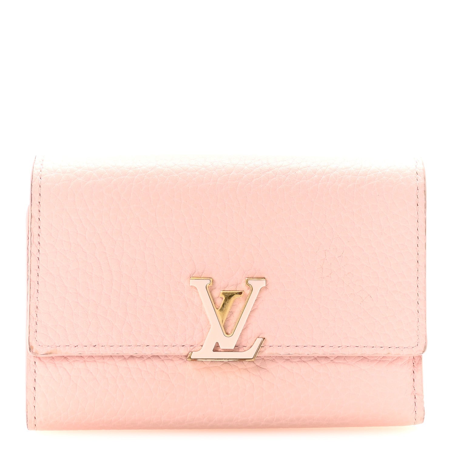 Taurillon Capucines Compact Wallet Magnolia