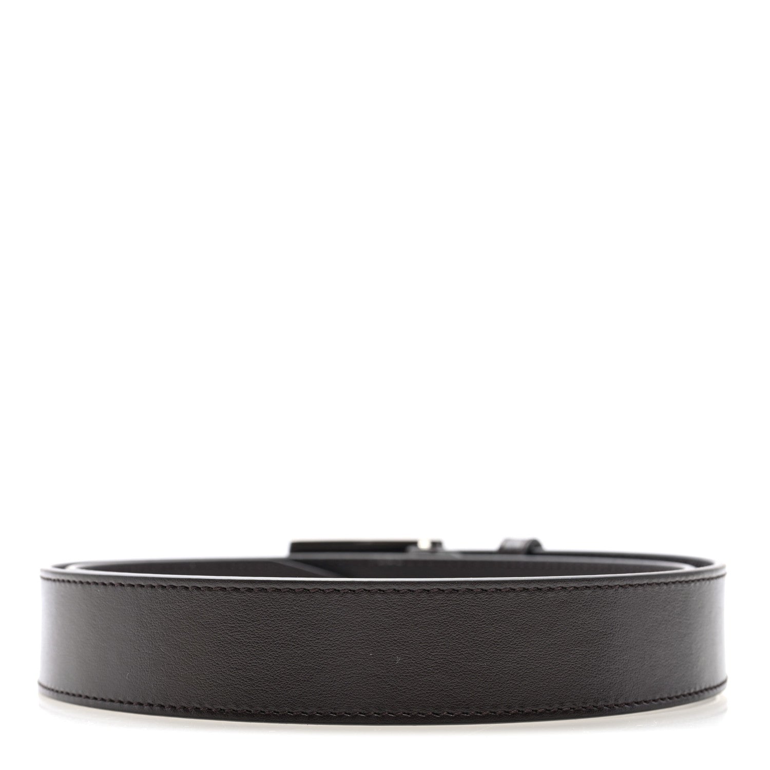Plutone Calfskin Plaque GG 30mm Belt 90 36 Cocoa