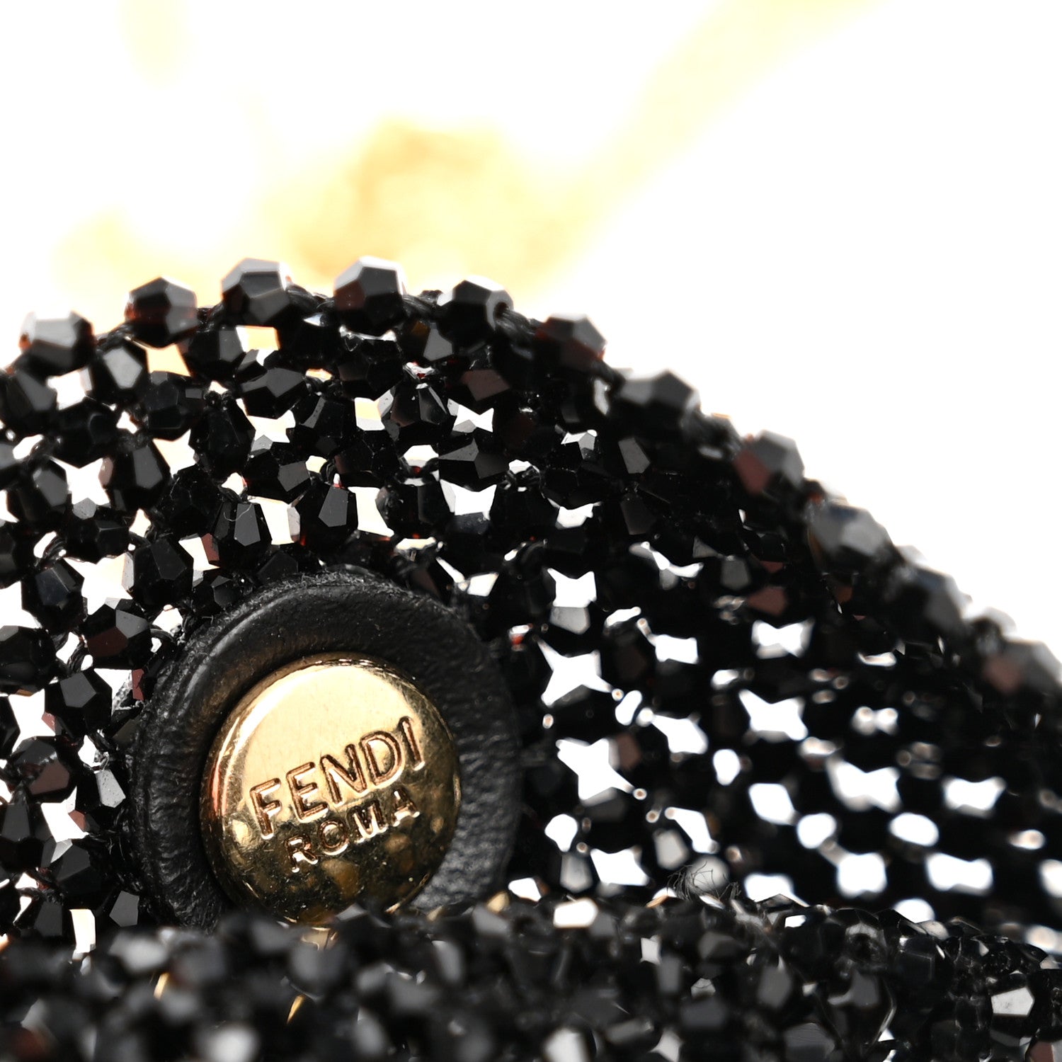 Crystal Vitello King Beaded Mini Pico Baguette Charm Black