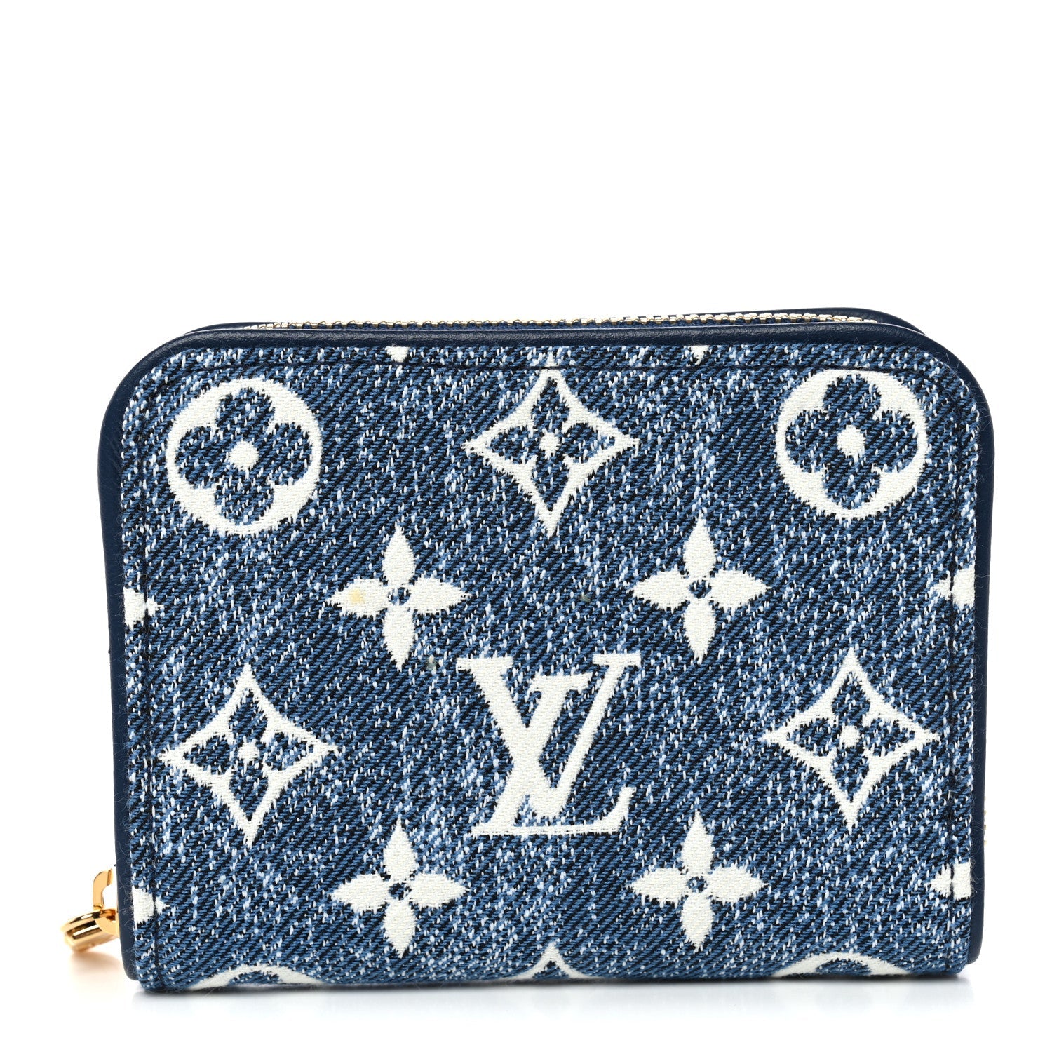 Denim Monogram Jacquard Zippy Coin Purse Bleu