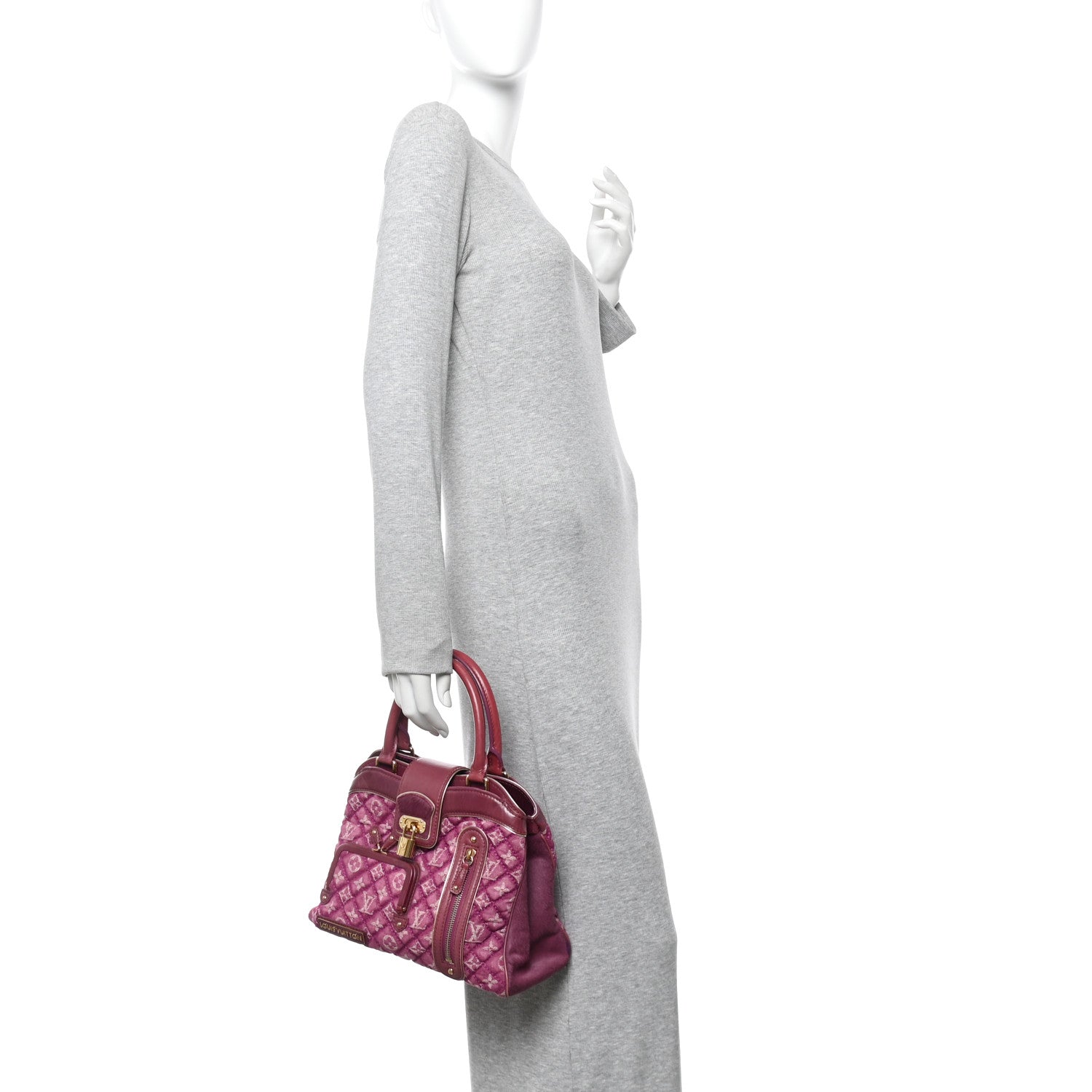 Monogram Denim Quilted Linda Fuchsia