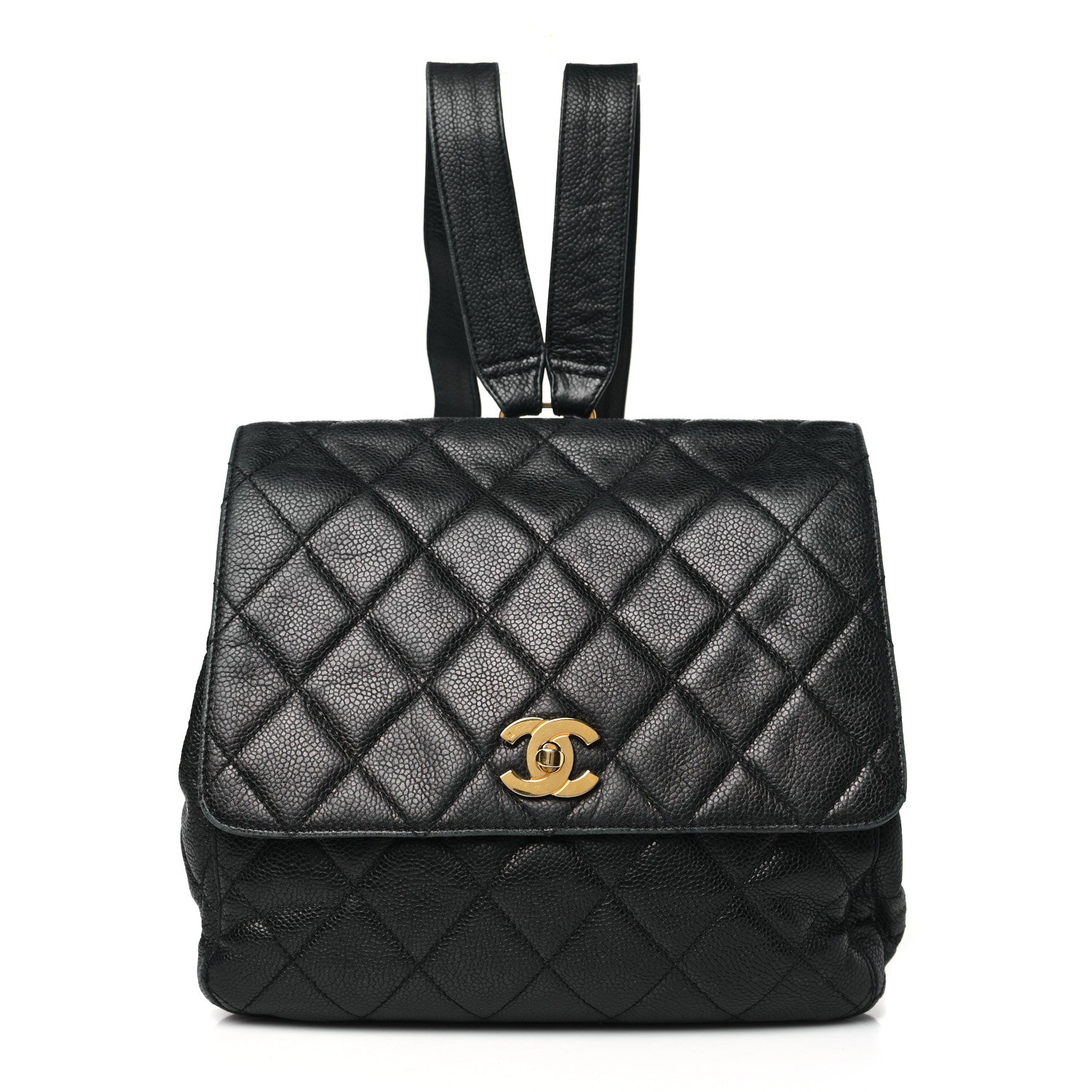 Caviar Quilted Backpack Black