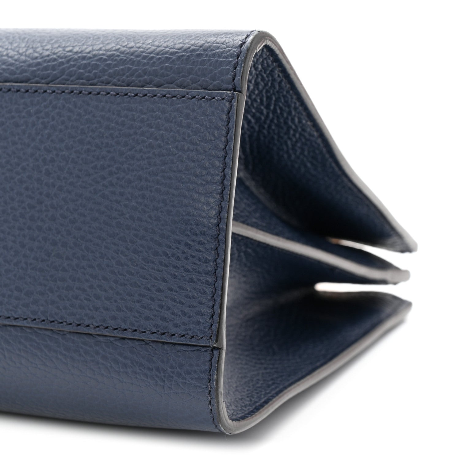 Nappa Bamboo Web Small Nymphaea Top Handle Bag Navy