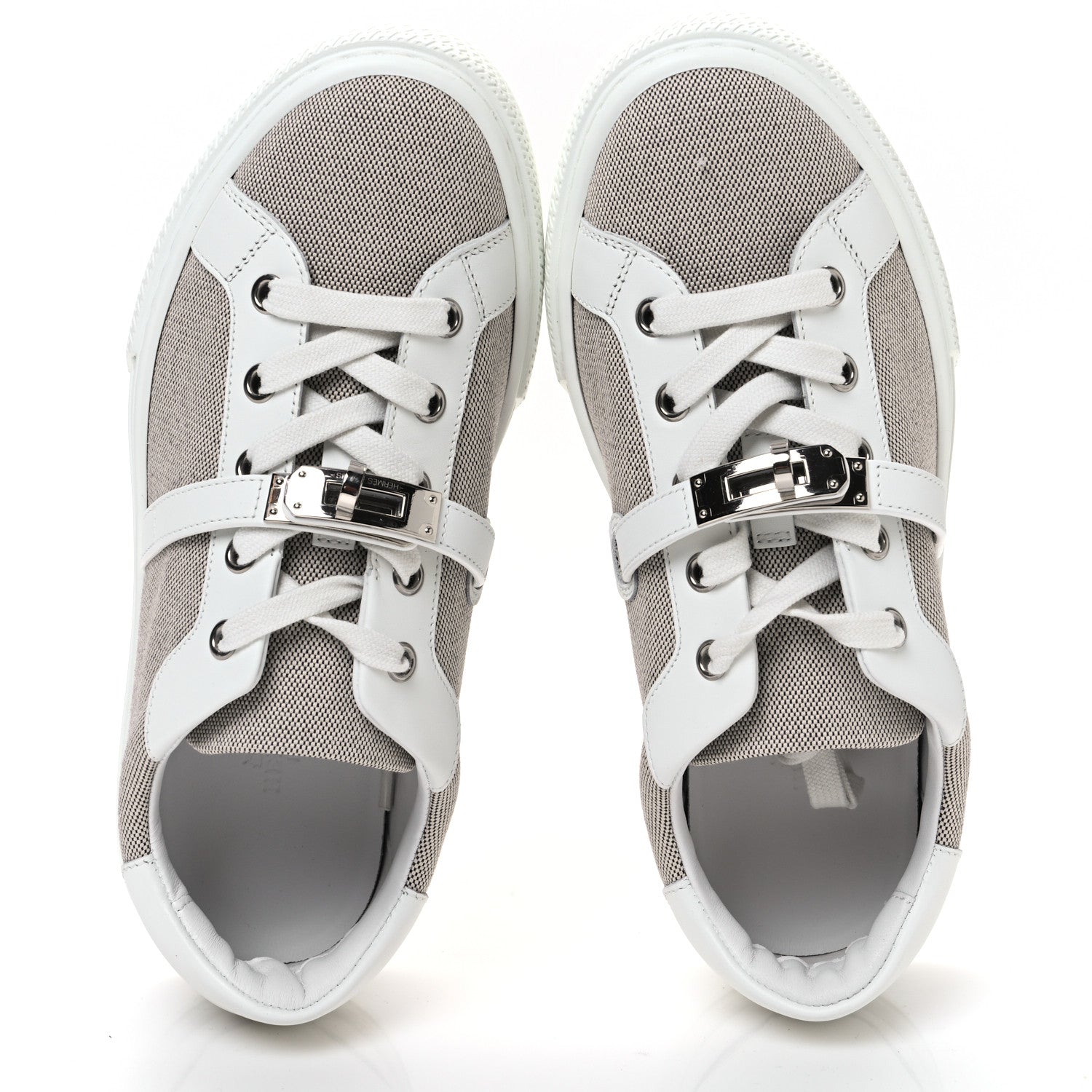 Calfskin Canvas Day Sneakers 36 Prunoir White