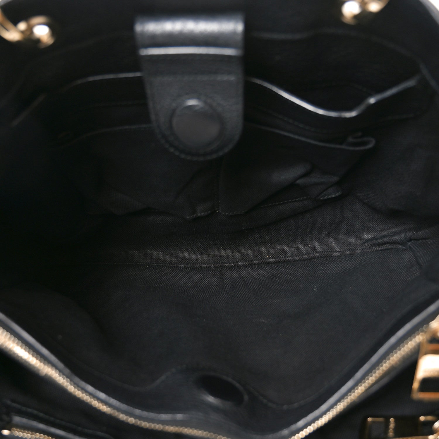 Pebbled Calfskin Medium Bamboo Shopper Tote Black
