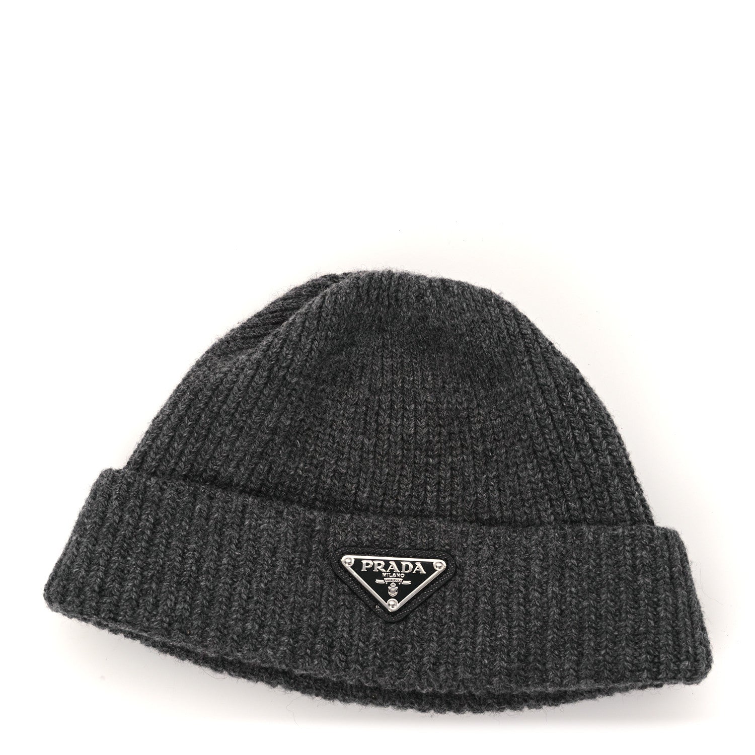 Wool Cashmere Beanie Hat Grey
