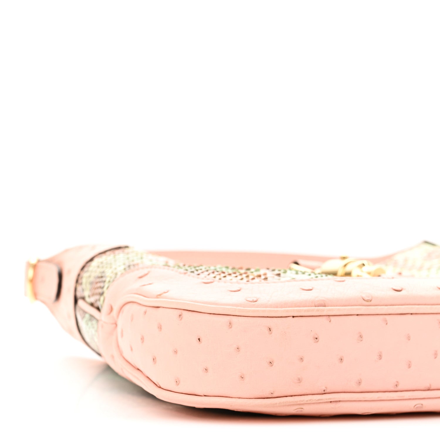Snakeskin Ostrich Calfskin Small Jackie 1961 Hobo Pink Multicolor