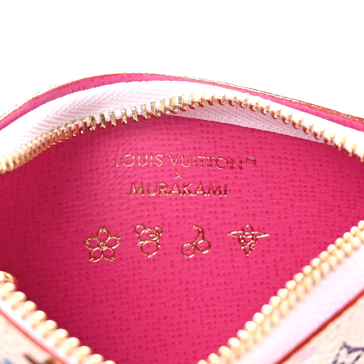 LV X TM Monogram Multicolor Key Pouch White