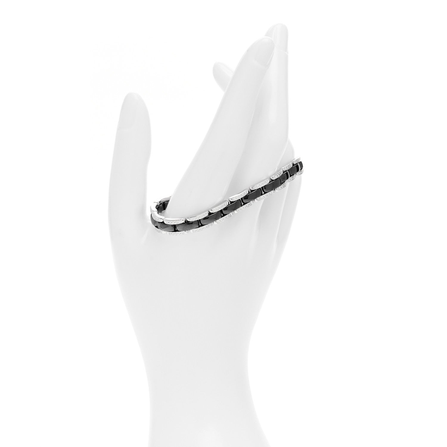 18K White Gold Diamond Ceramic Ultra Bracelet Black