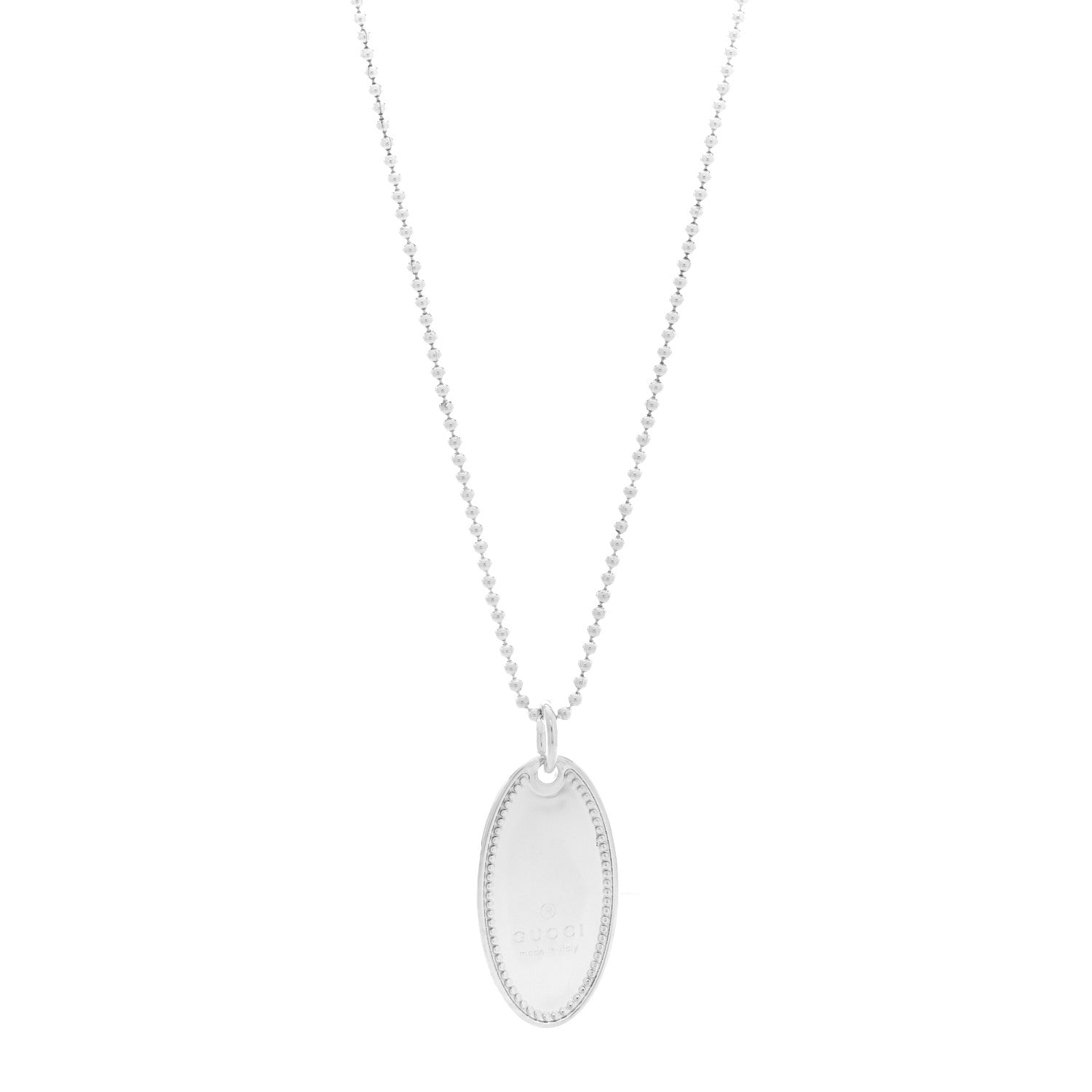 Sterling Silver Trademark Logo Oval Pendant Necklace