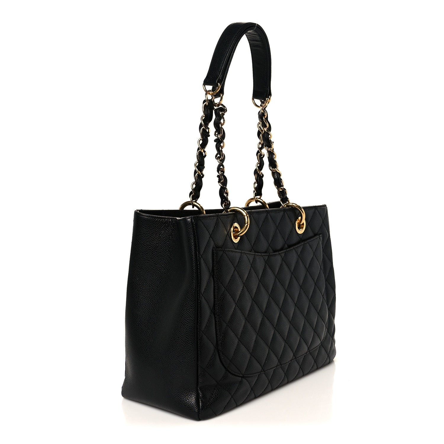 Caviar Quilted Grand Shopping Tote GST Black