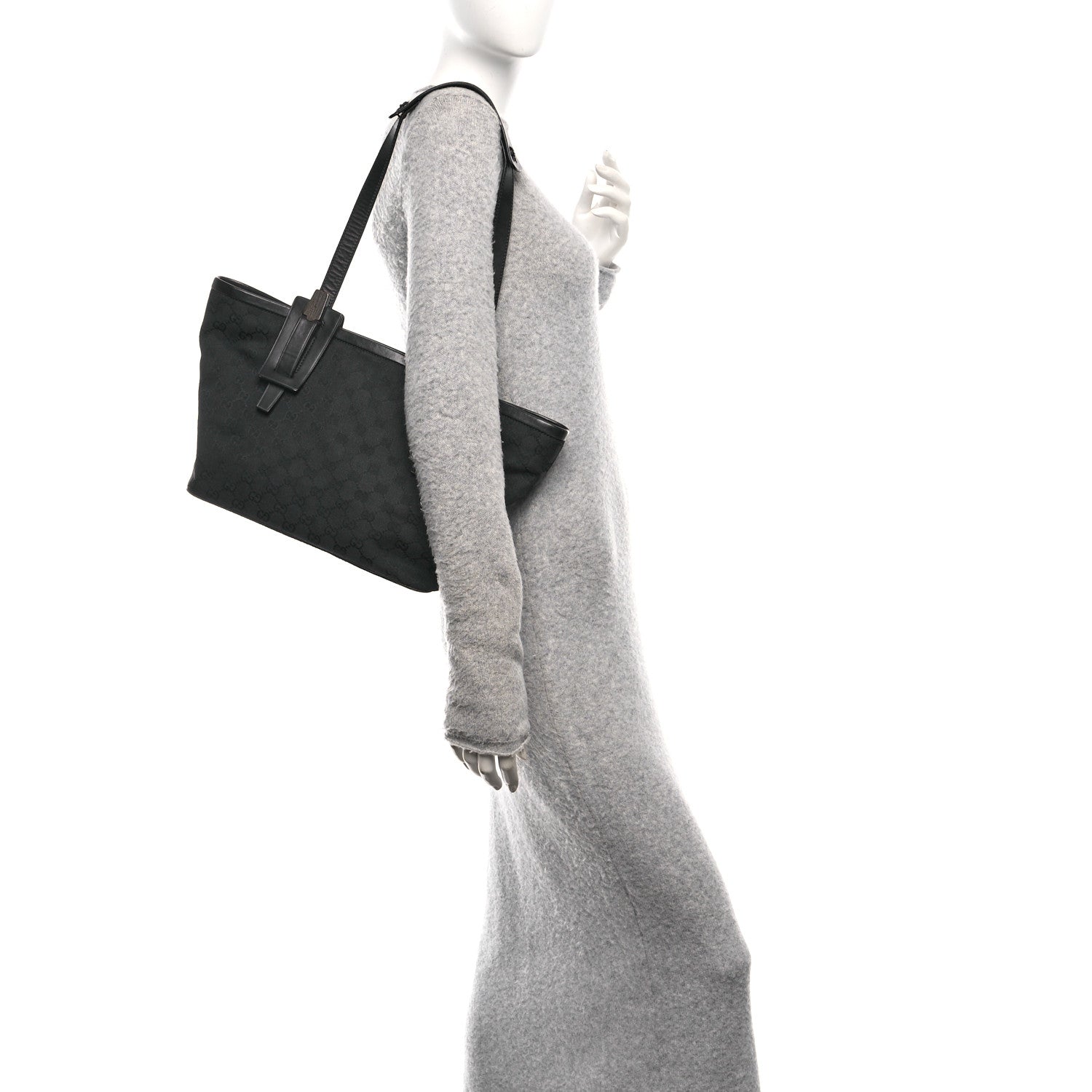 Canvas Monogram Tote Black