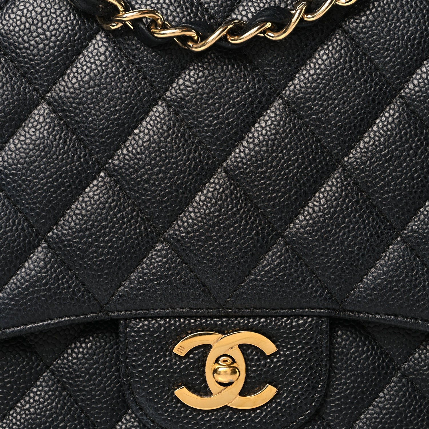 Caviar Quilted Jumbo Single Flap Black