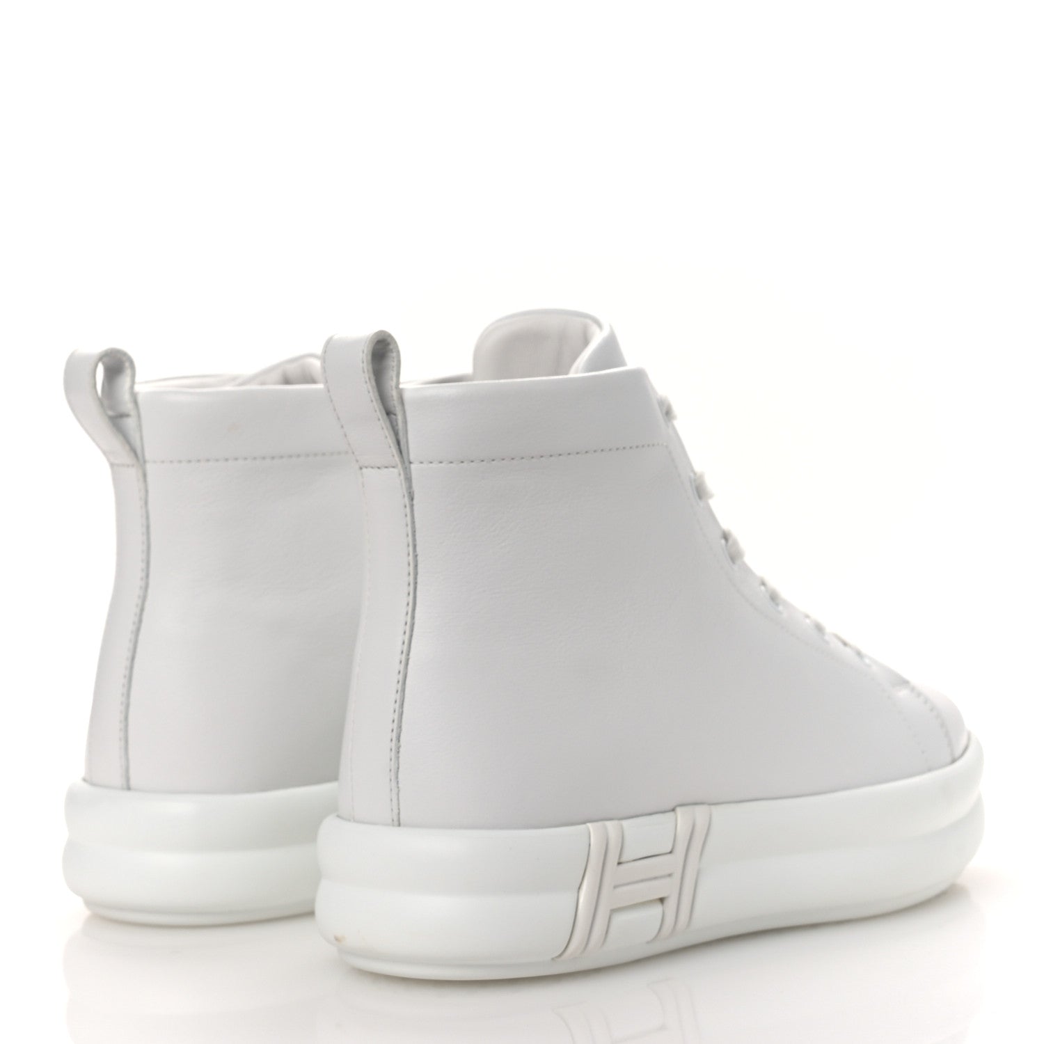 Calfskin Womens Happiness High Top Sneakers 36.5 White