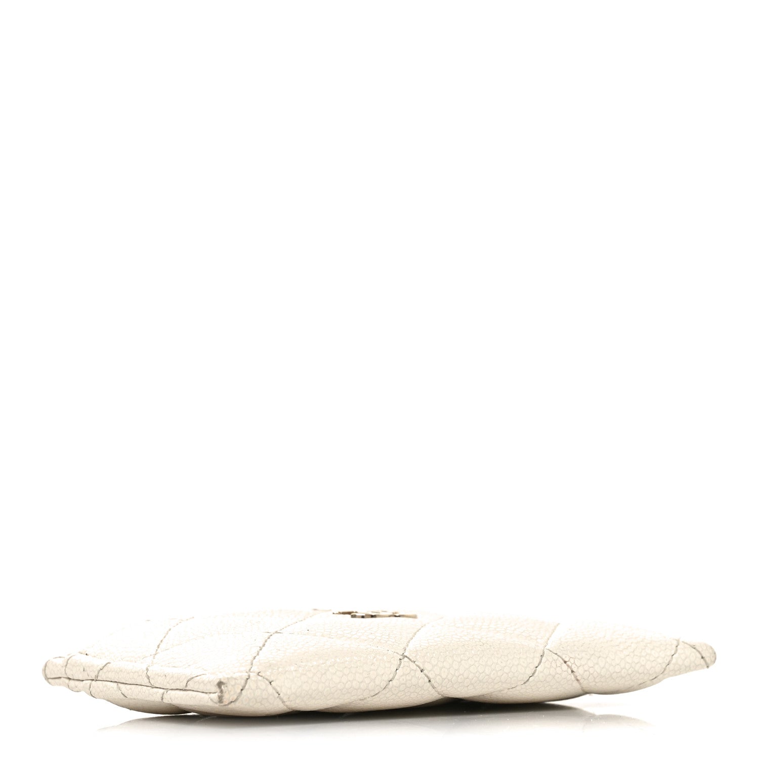 Caviar Quilted Card Holder White