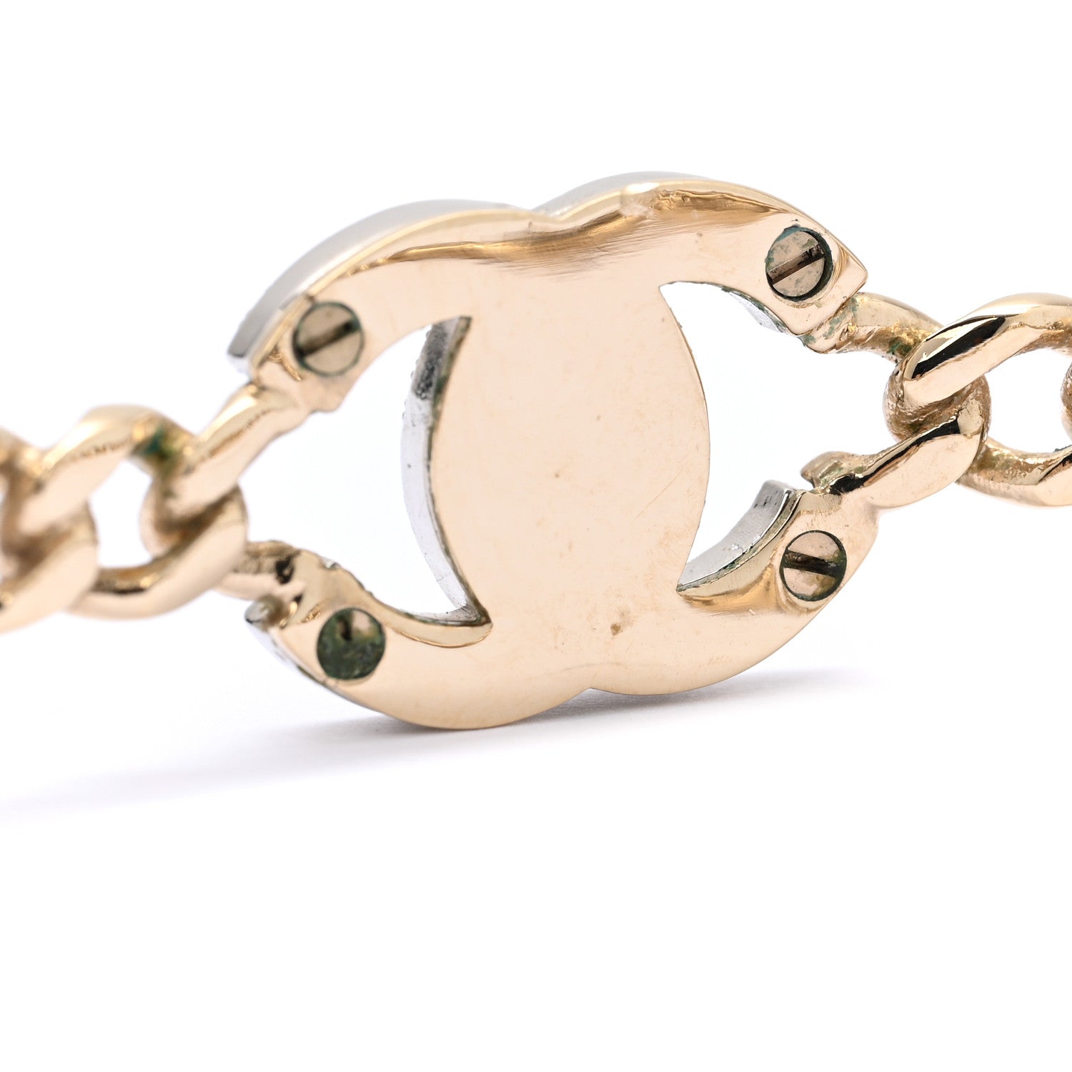 Crystal Chain CC Choker Necklace Gold Silver