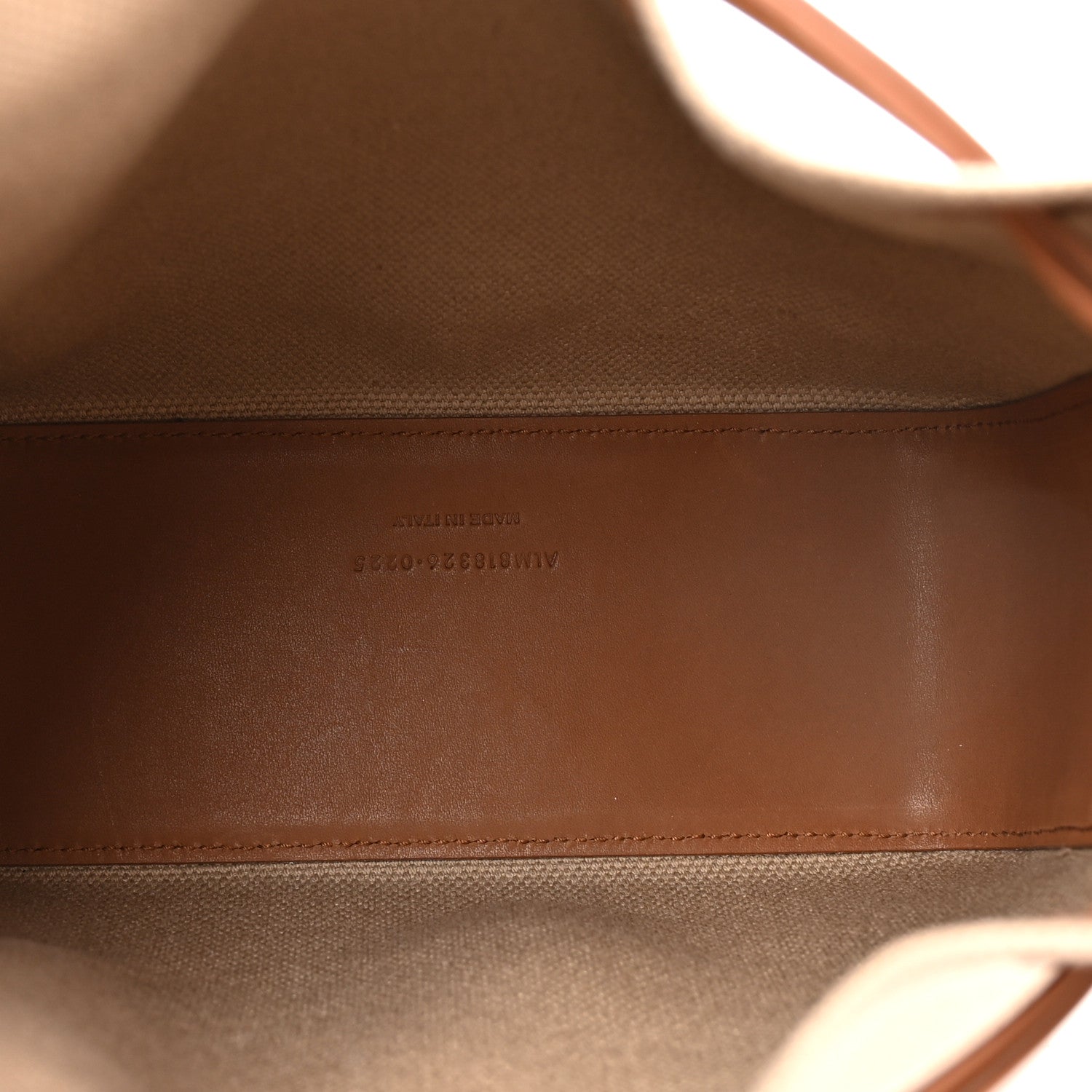 Canvas Calfskin Small Bucket Bag Desert Dust Brick