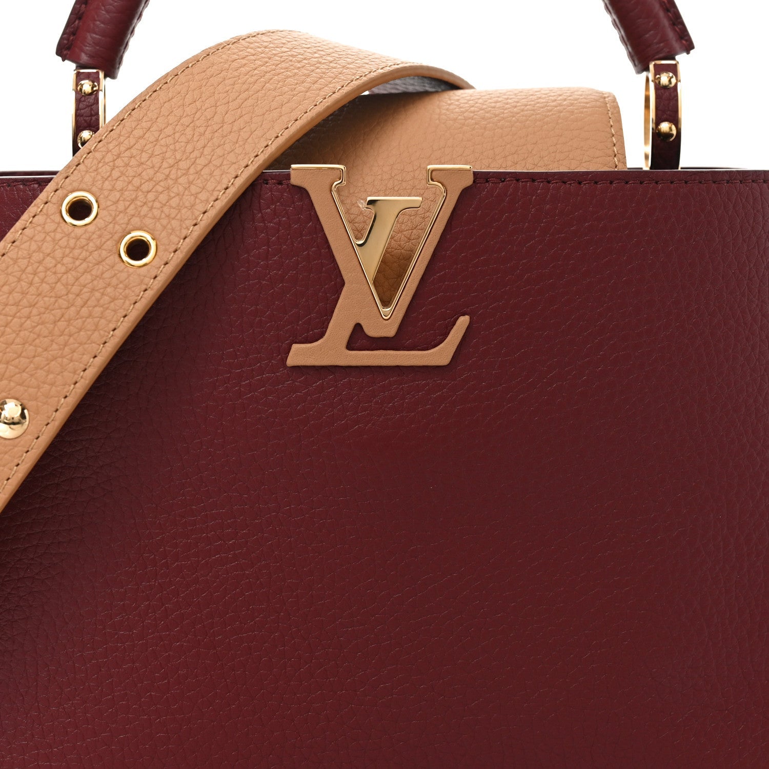Taurillon Belted Capucines BB Bordeaux Arizona