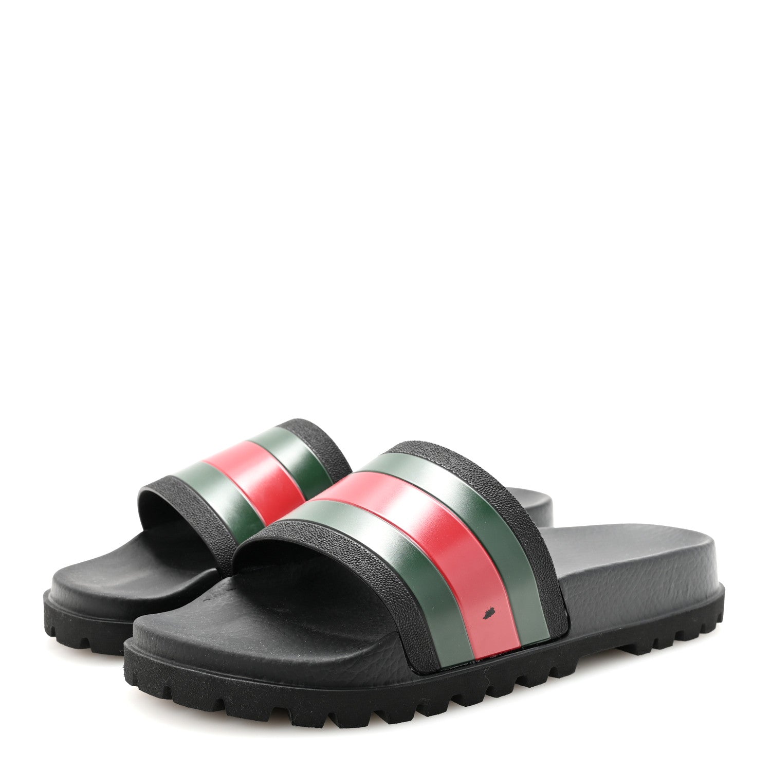 Rubber Web Mens Pool Slide Sandals 10 Black Green Red