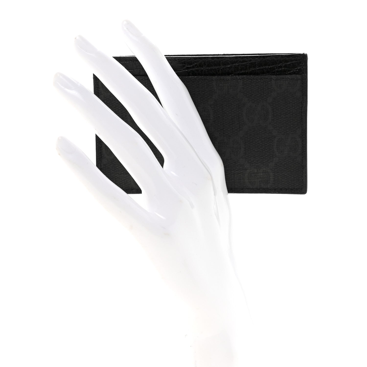 GG Plus Monogram Card Holder Black