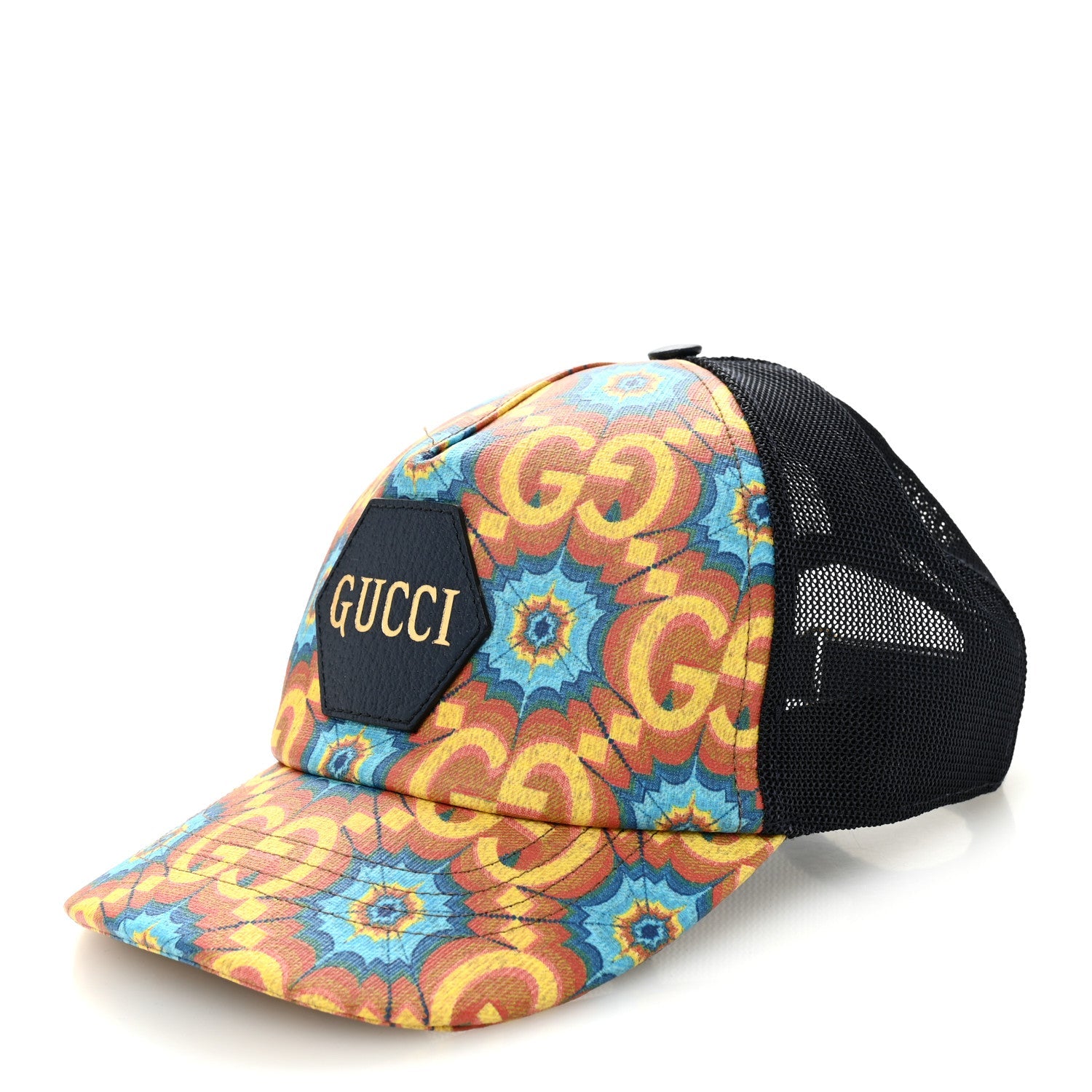 GG Supreme Monogram Kaleidoscope Baseball Hat L Blue Orange Multicolor Blue Agata