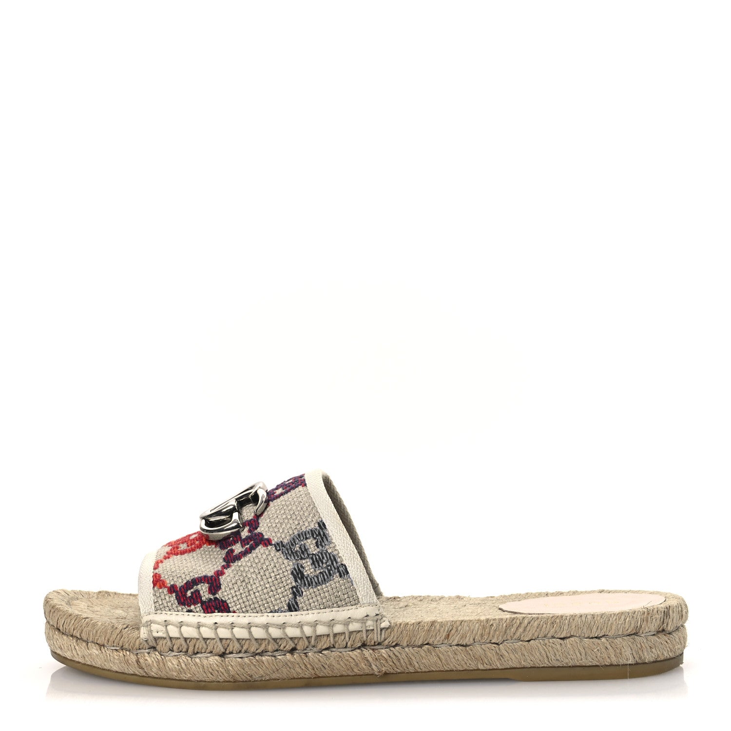 Linen Psychedelic Mini GG Espadrille Slide Sandals 39 Multicolor