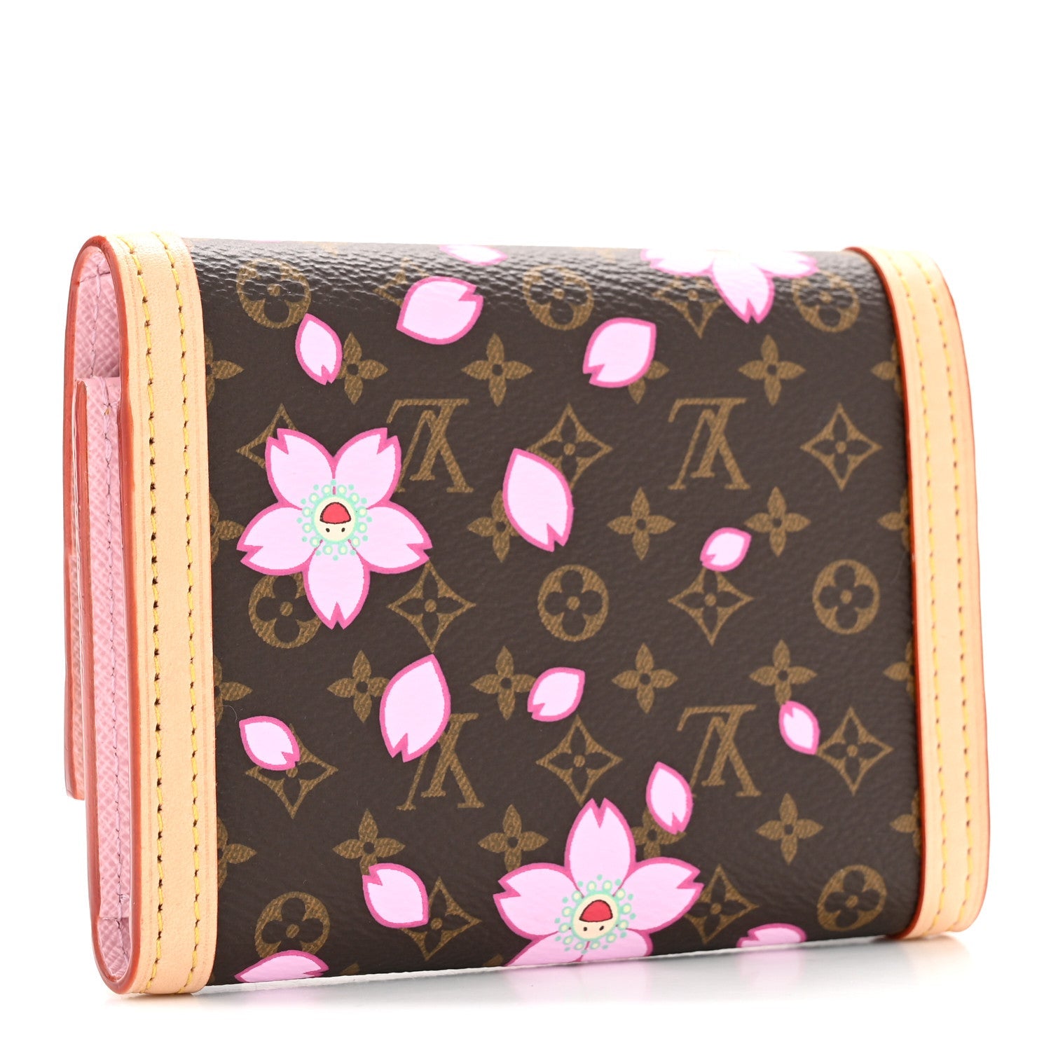 LV X TM Monogram Cherry Blossom Victorine Wallet Sakura Brown