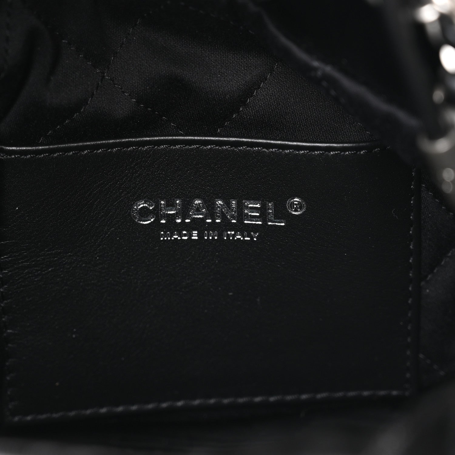 Metallic Shaded Calfskin Quilted Mini Chanel 22 Black Silver