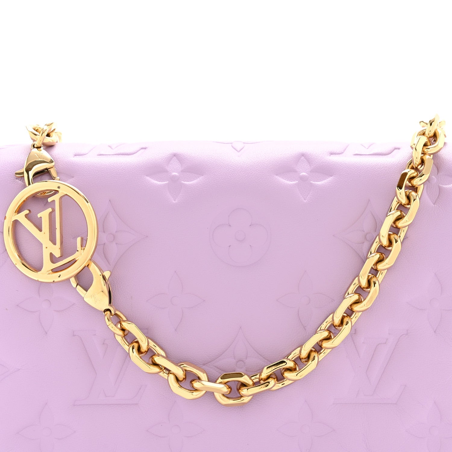 Lambskin Embossed Monogram Pochette Coussin Parme