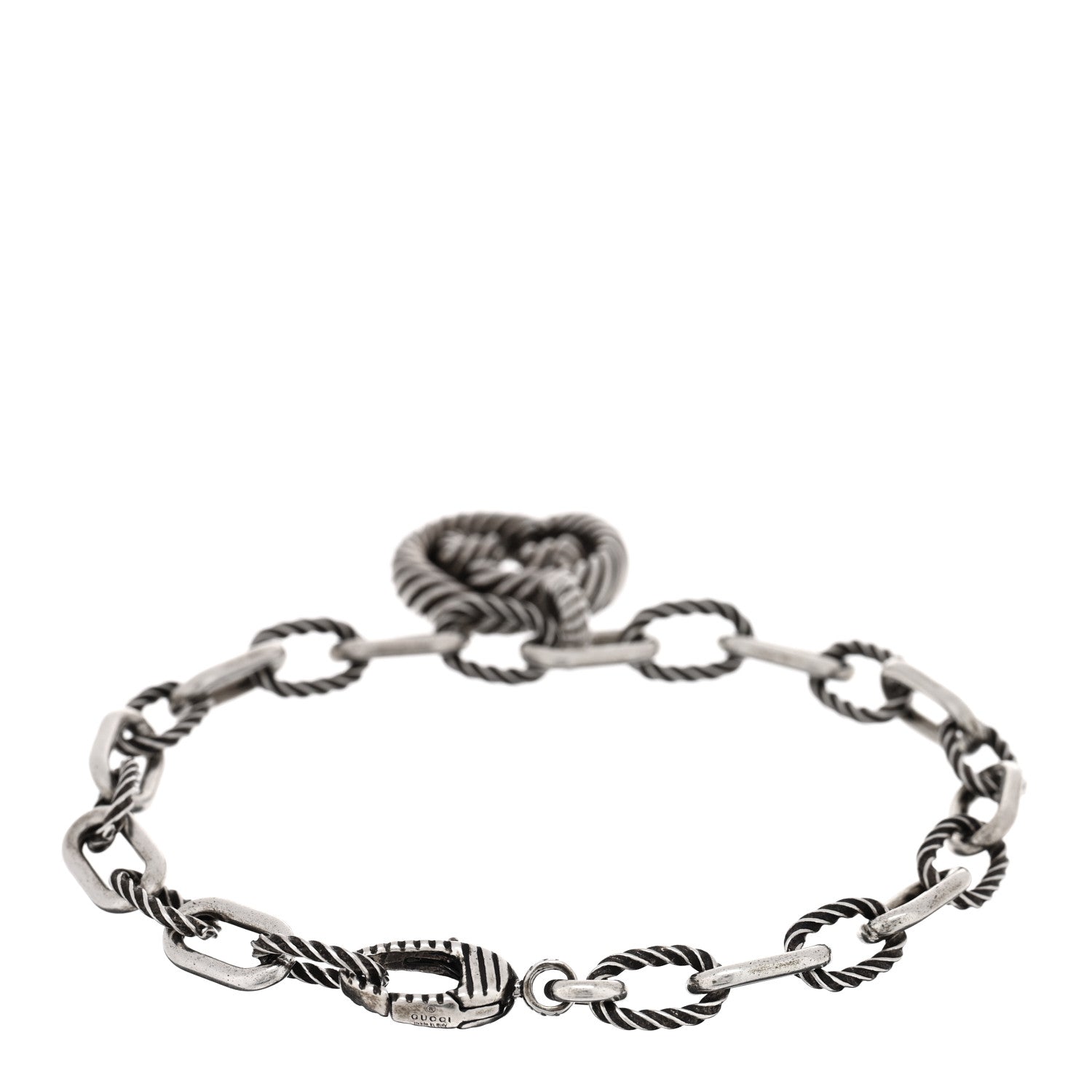 Sterling Silver Interlocking G Charm Bracelet