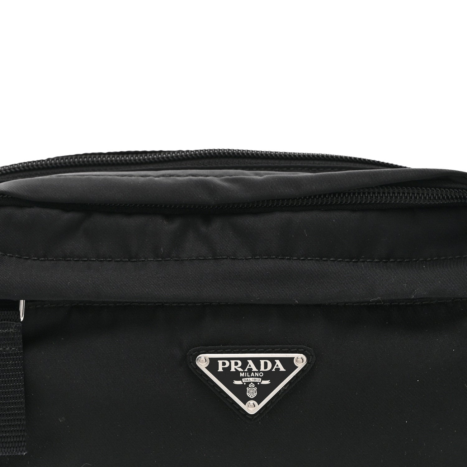 Tessuto Nylon Double Pocket Belt Bag Black