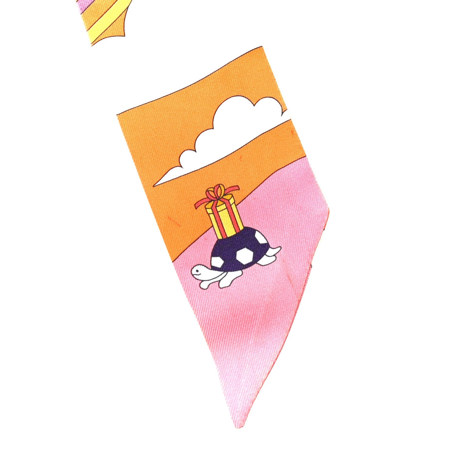 Silk Carres Volants Twilly Orange Rose Malaba