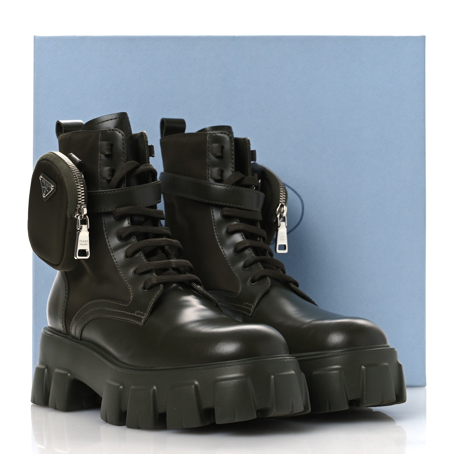 Spazzolato Rois Re-Nylon Metal Triangle Logo Monolith Pouch Pocket 55mm Boots 40 Militare