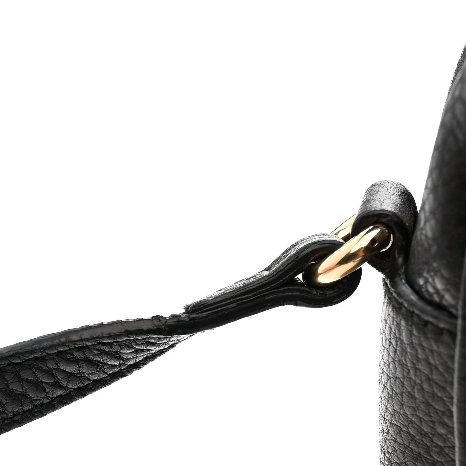Pebbled Calfskin Small Soho Disco Bag Black