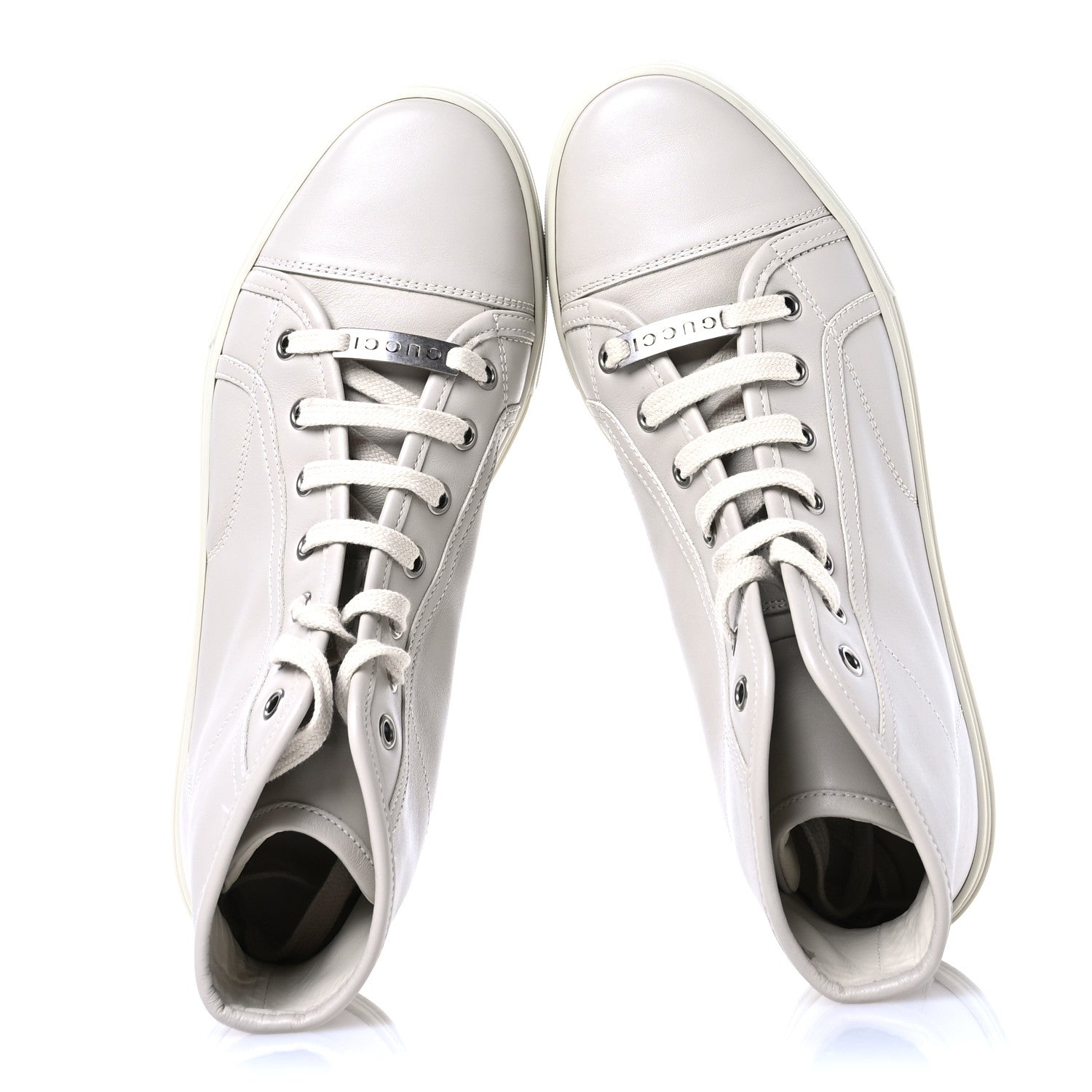 Miro Soft Calfskin Womens High Top Sneakers 38.5 Mystic White