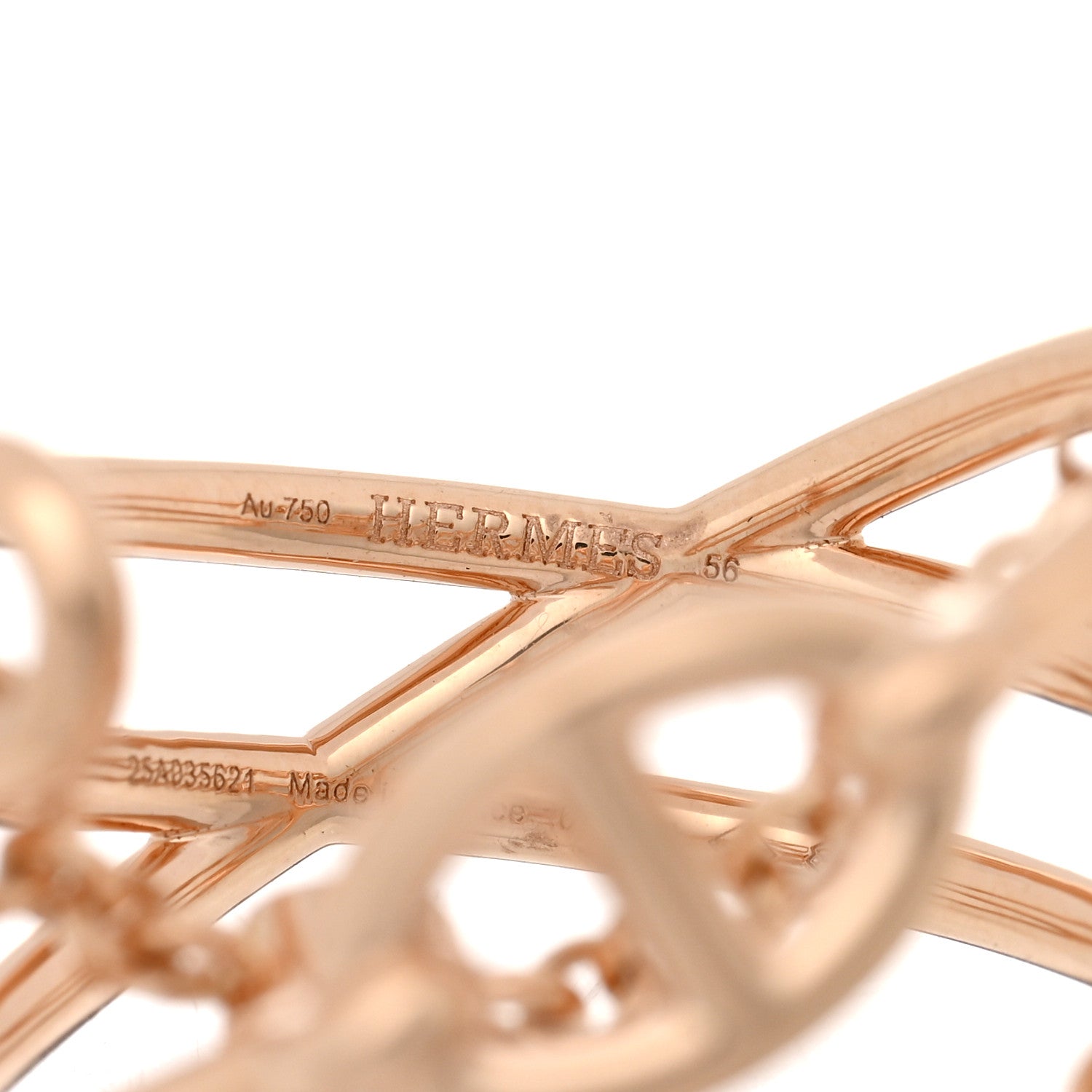 18K Rose Gold Diamond MM Chaine d'Ancre Chaos Ring 56 7.5