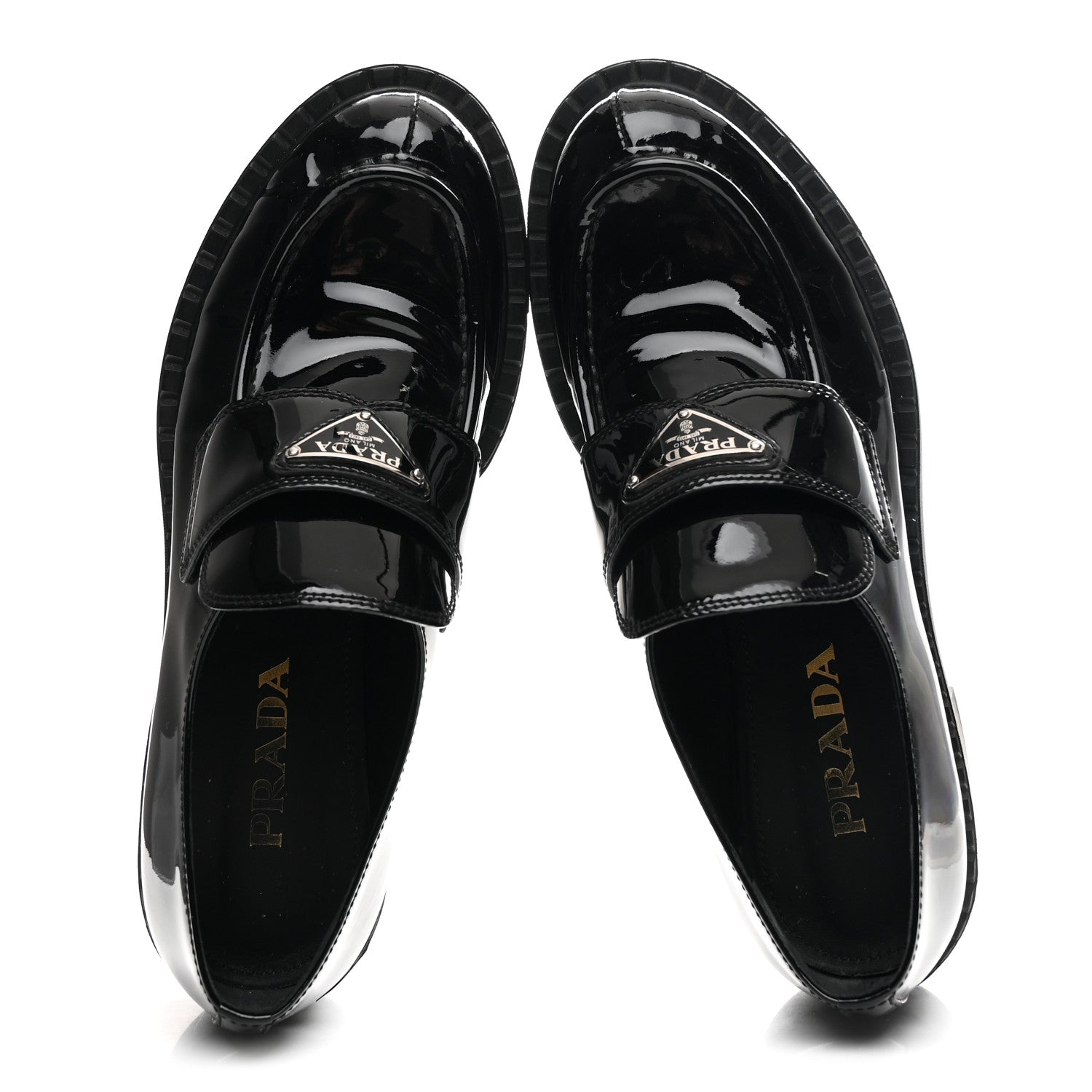 Vernice Triangle 50mm Loafers 38.5 Black