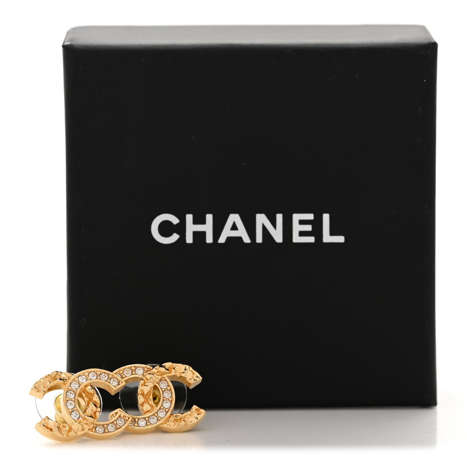 Crystal CC Earrings Gold