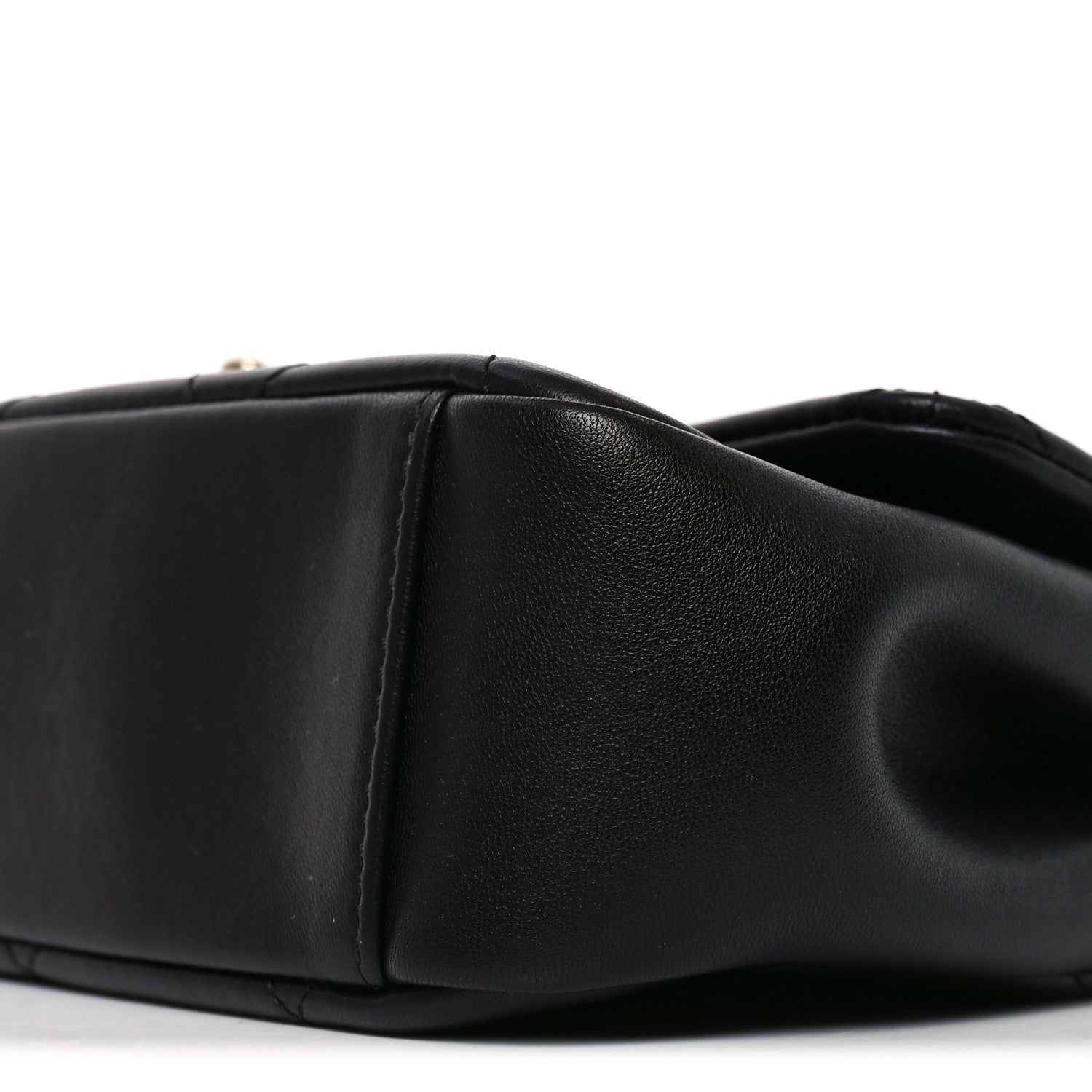 Lambskin Small Chain Handle Flap Bag Black