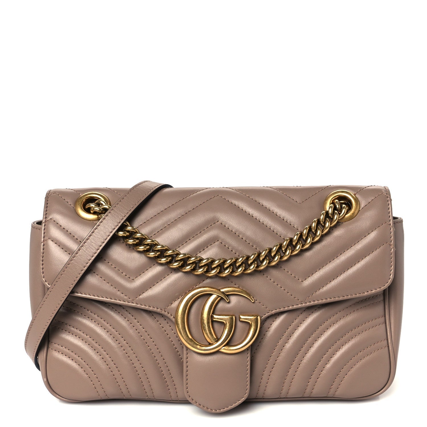 Calfskin Matelasse Small GG Marmont Shoulder Bag Porcelain Rose