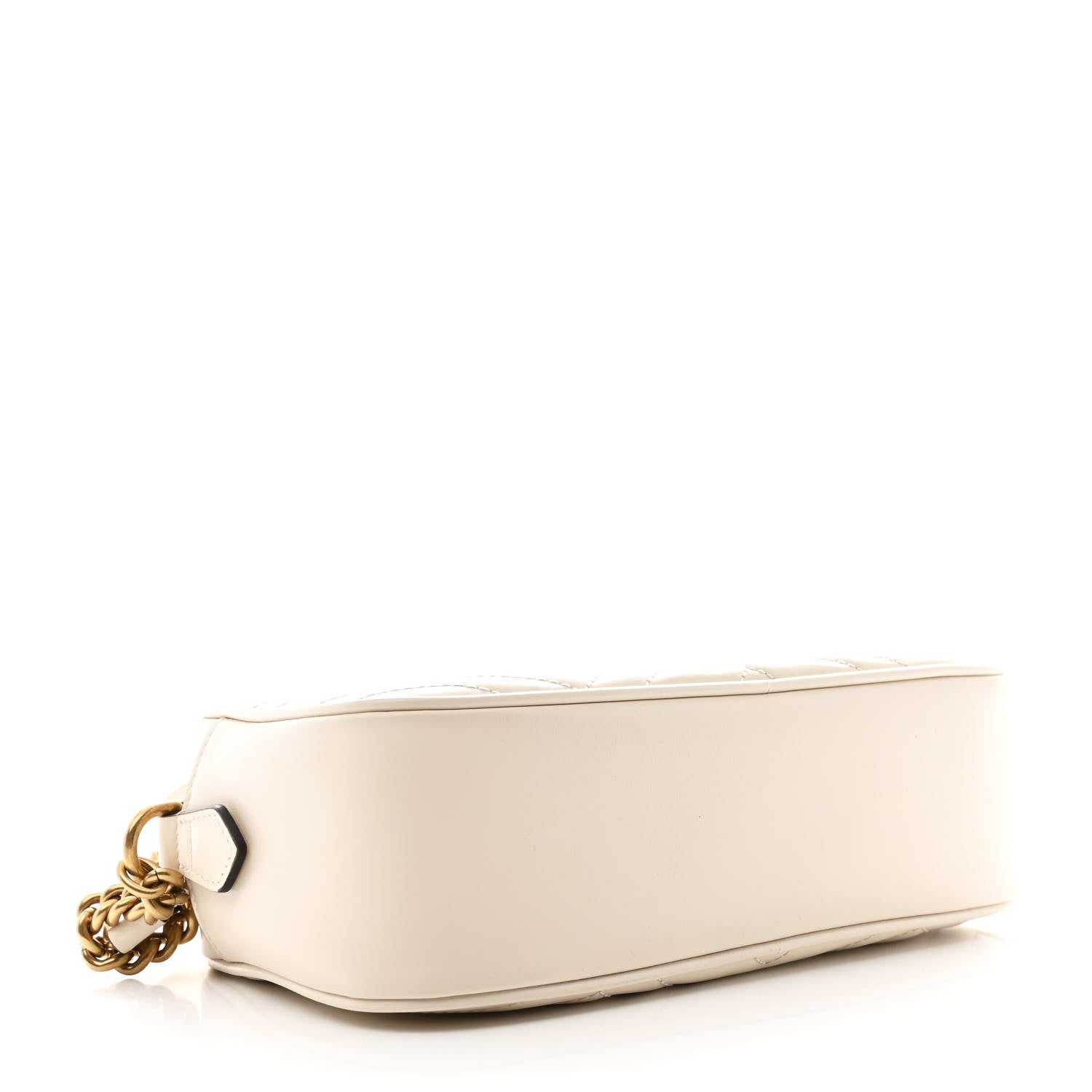 Calfskin Matelasse Small GG Marmont Chain Shoulder Bag White