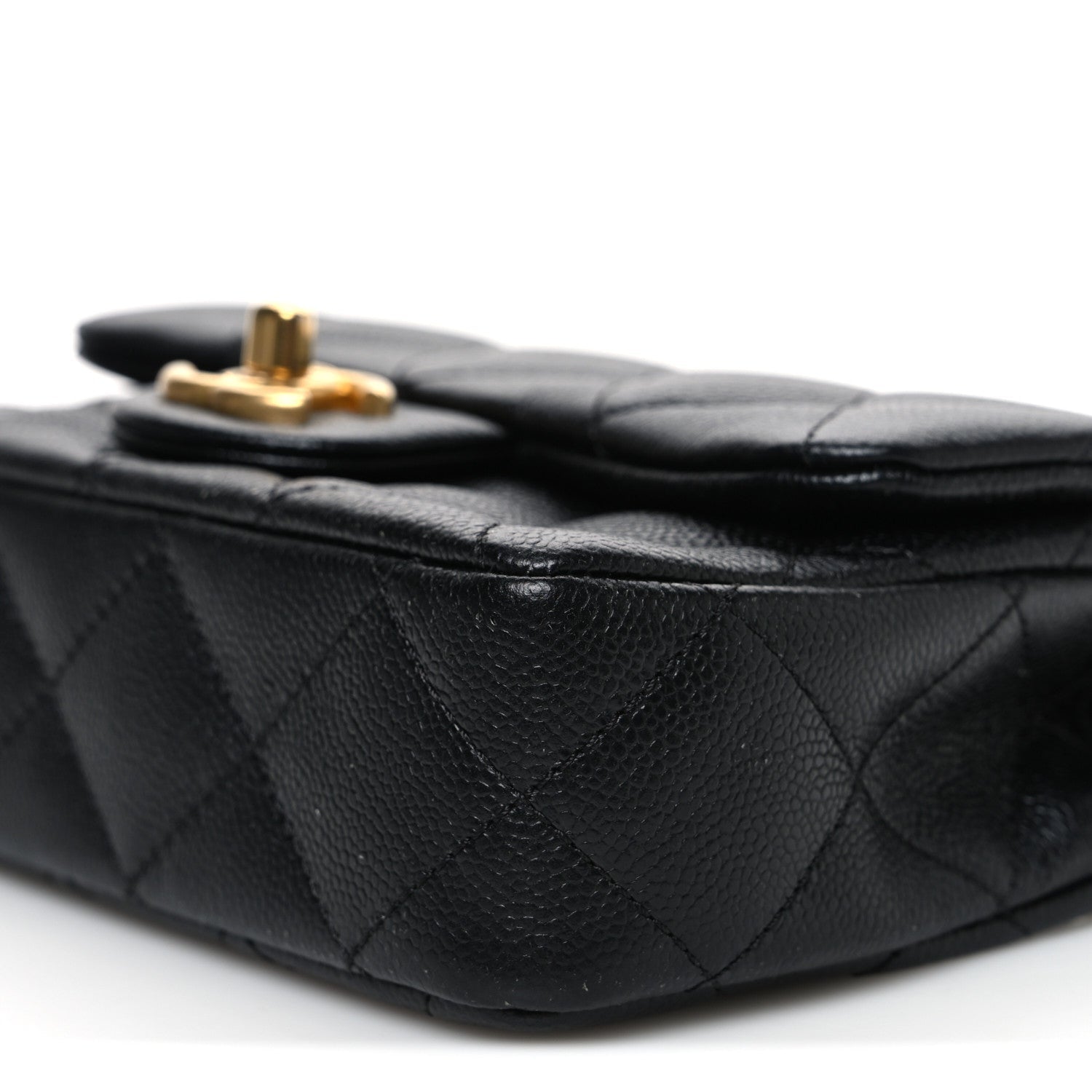 Caviar Quilted Mini Sweetheart Rectangular Flap Black