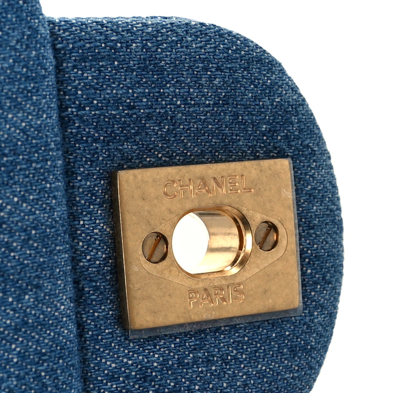 Denim Quilted Mini Pearl Crush Rectangular Flap Blue