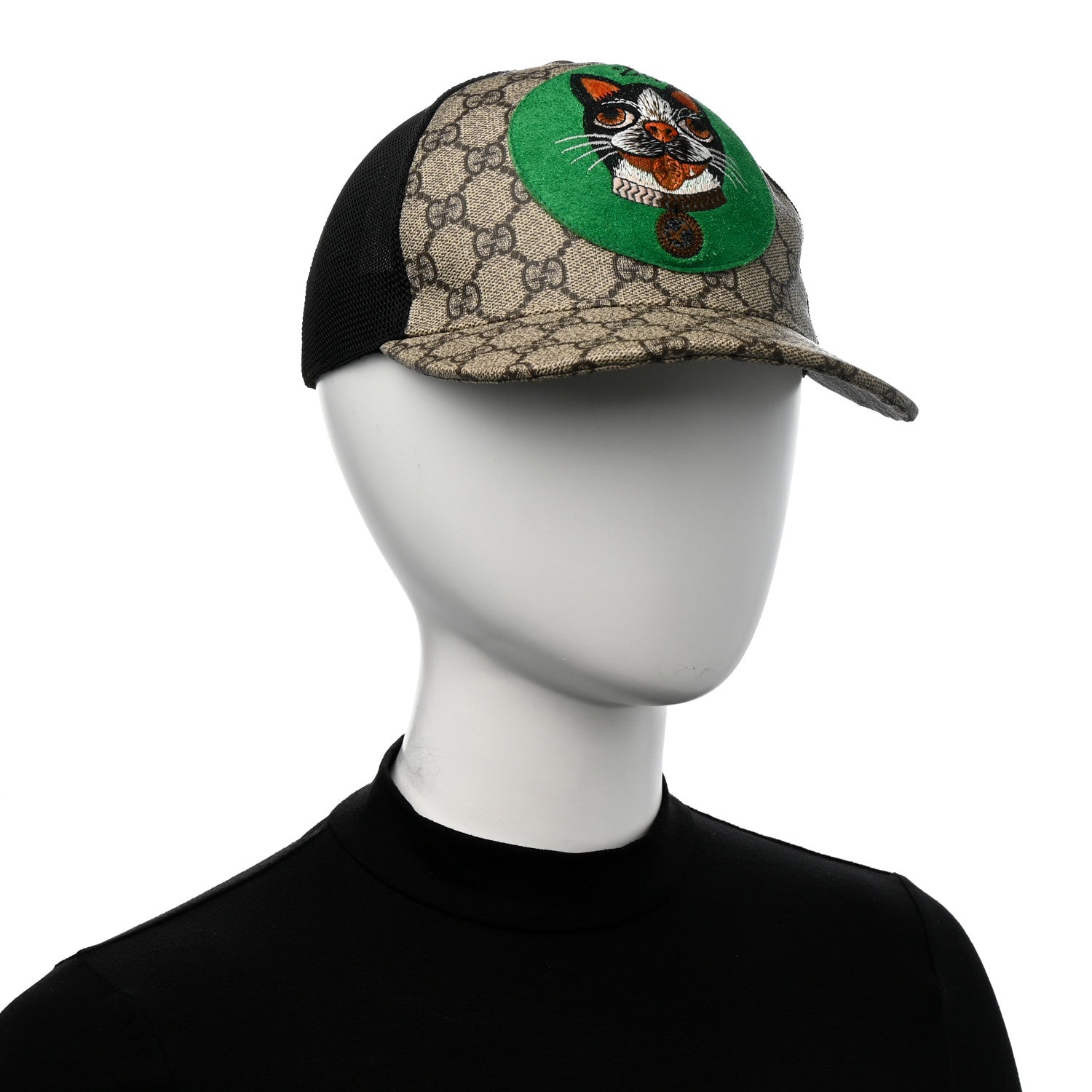 GG Supreme Monogram Bosco Patch Baseball Hat 57 Beige Green