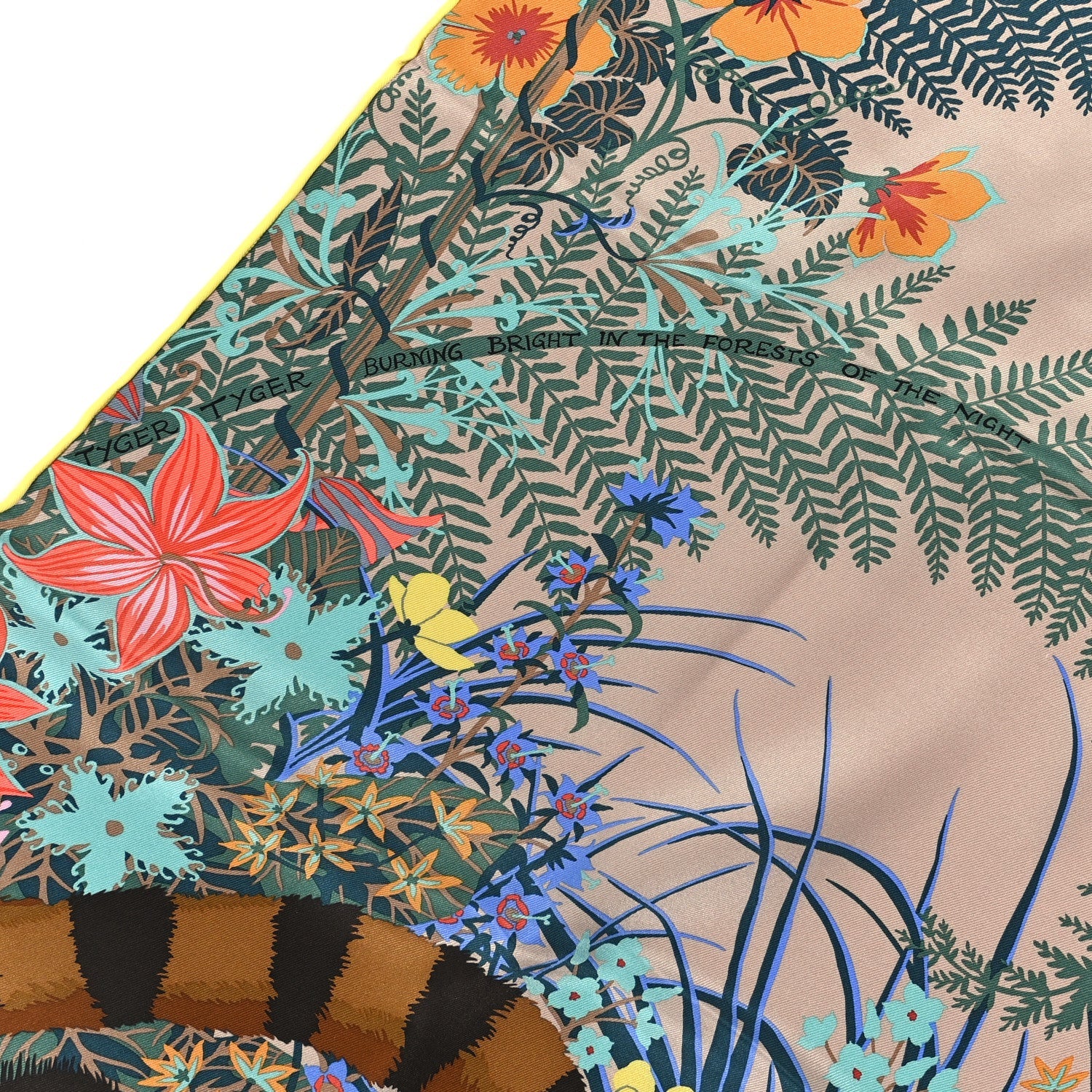 Silk Tyger Tyger Scarf 70 Beige Cendre Brun