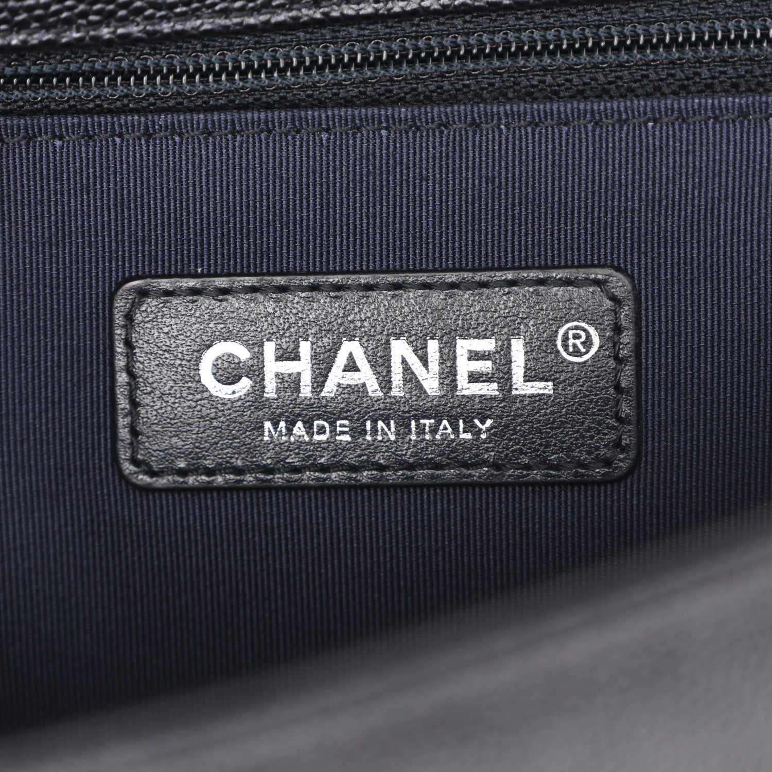 Caviar Chevron Quilted New Medium Boy Flap Dark Navy Blue