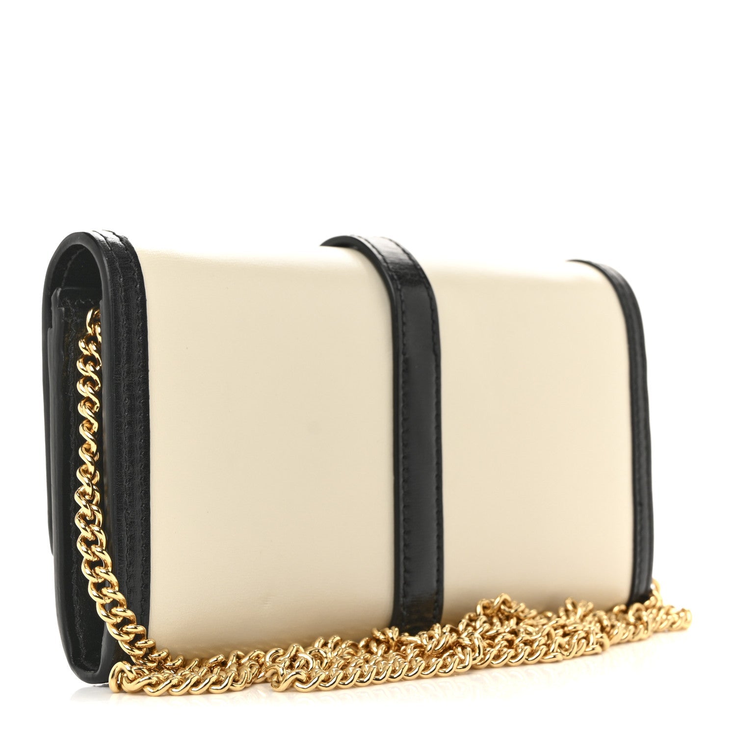 Calfskin Bi-Color Jackie 1961 Chain Wallet Mystic White Black
