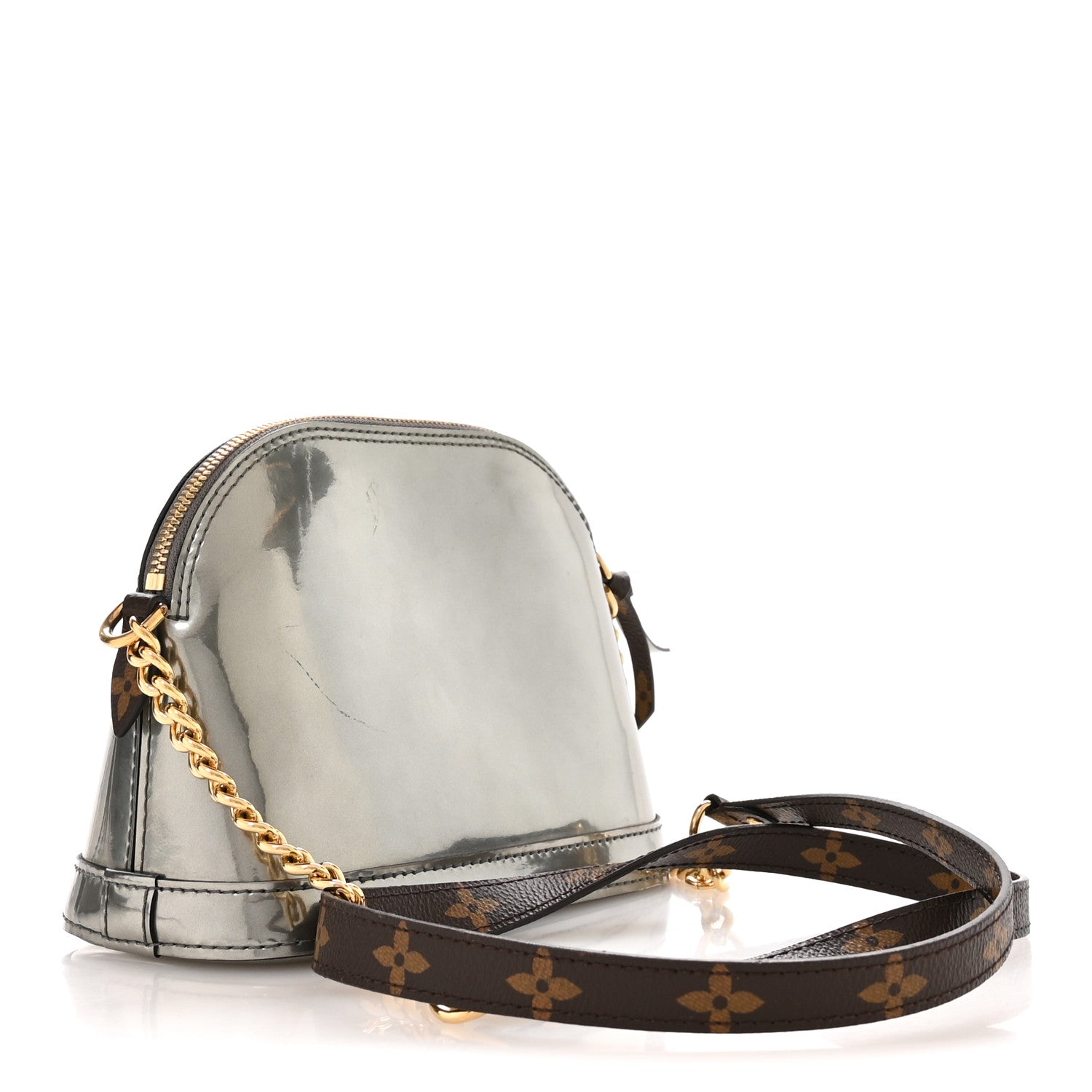 Patent Monogram Miroir Mirror Mini Alma Gris Metal