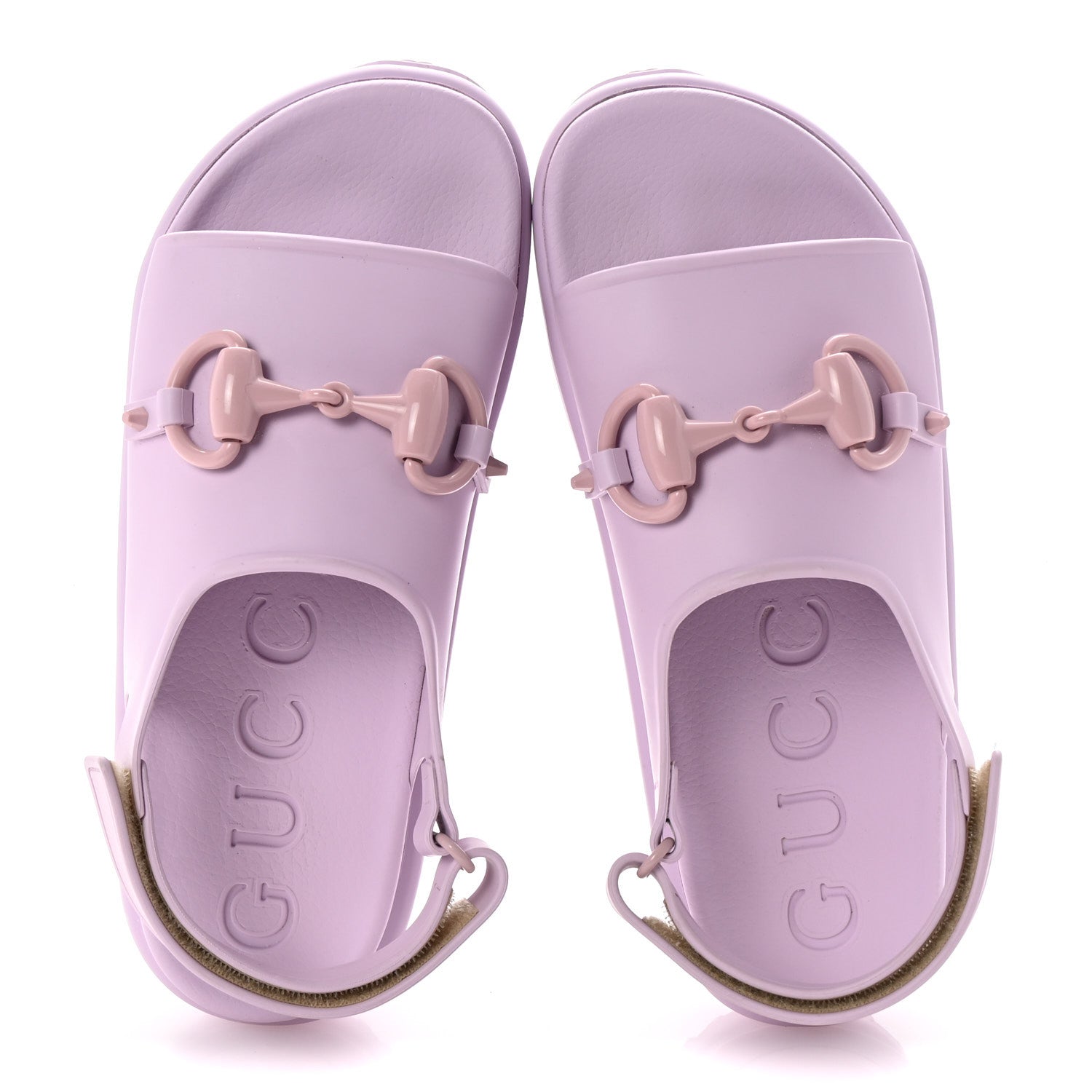 Soft Rubber Horsebit Touch Womens Strapped Sandals 40 Talc Pink